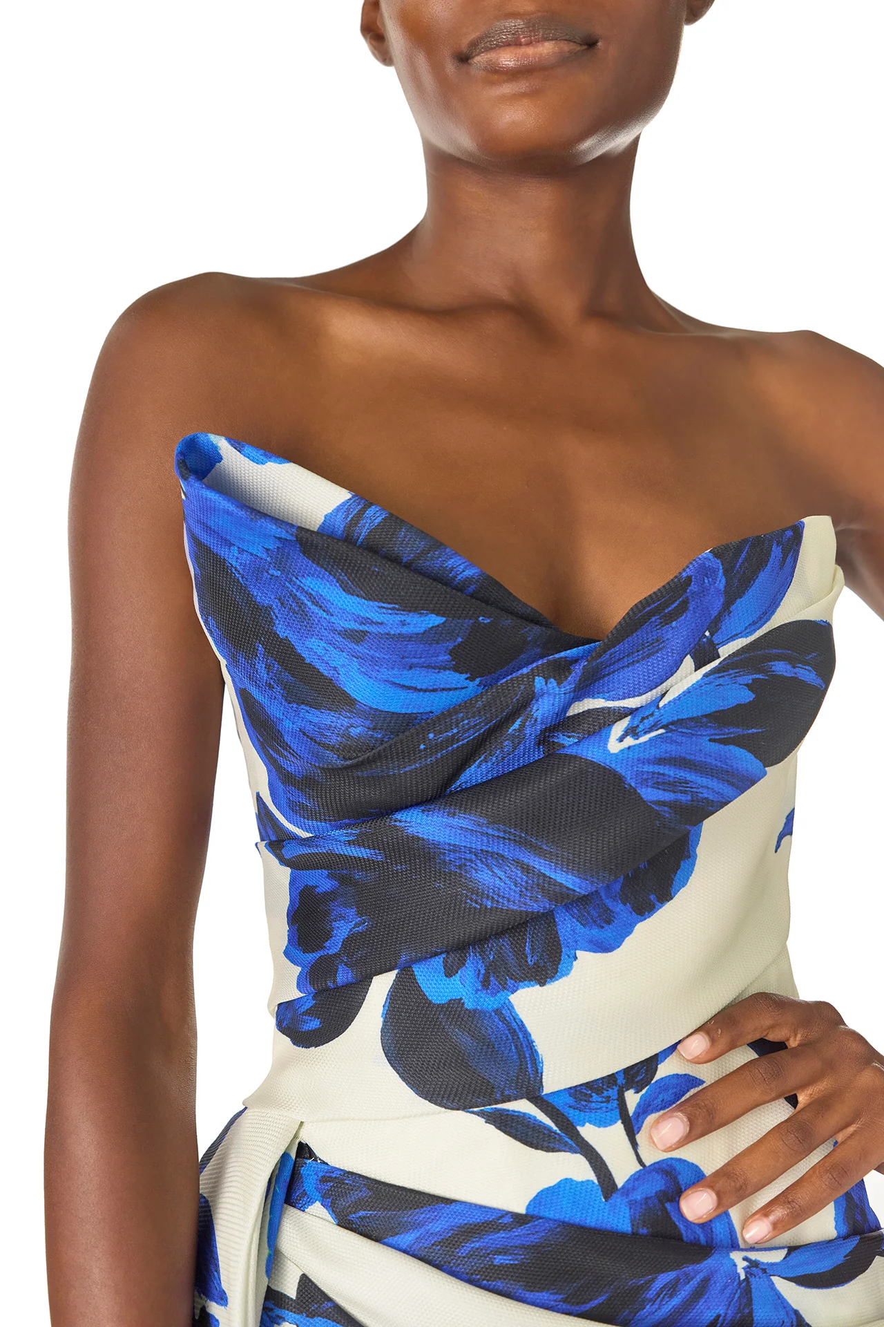 Asymmetric Draped Column Gown - Image 2