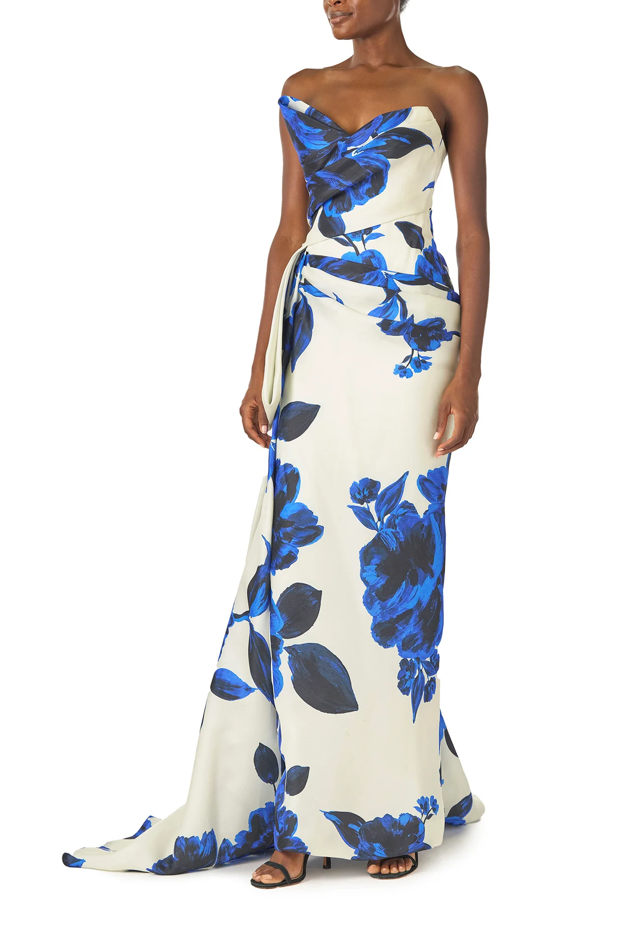Asymmetric Draped Column Gown - Image 3