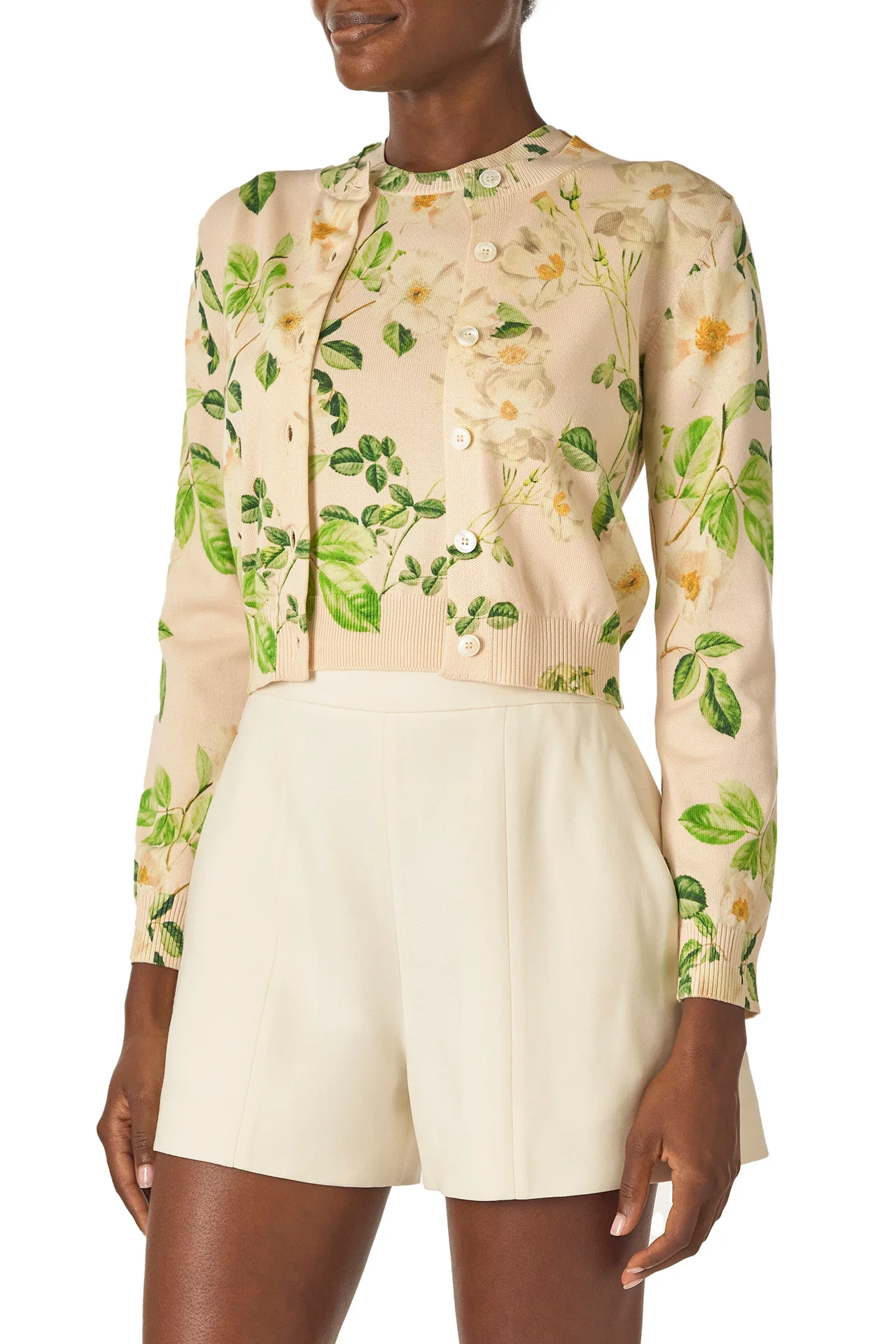 Rose Printed Knit Cardigan - Image 3