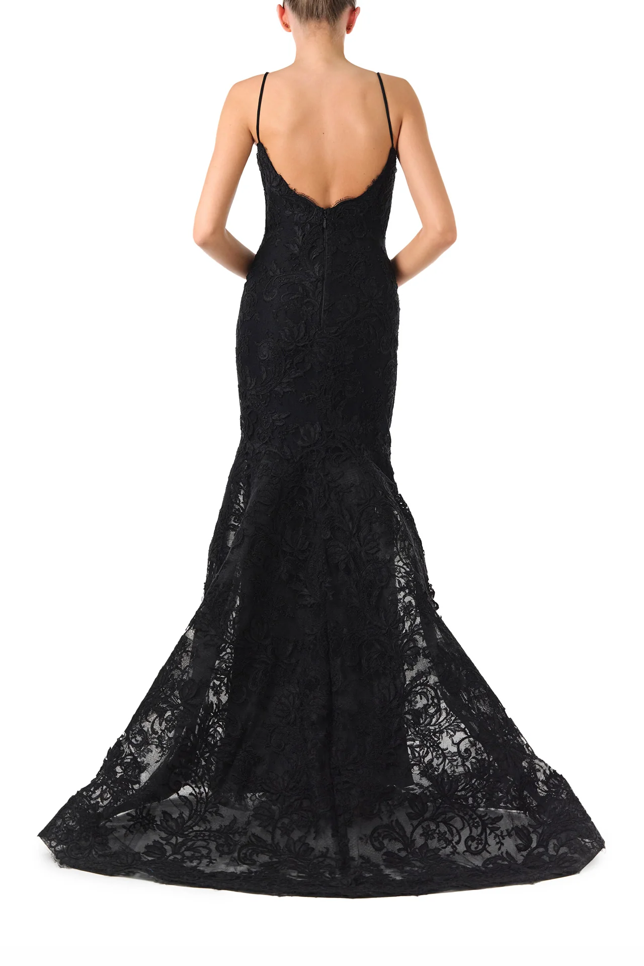 V-Neck Gown With Trumpet Skirt - Image 5