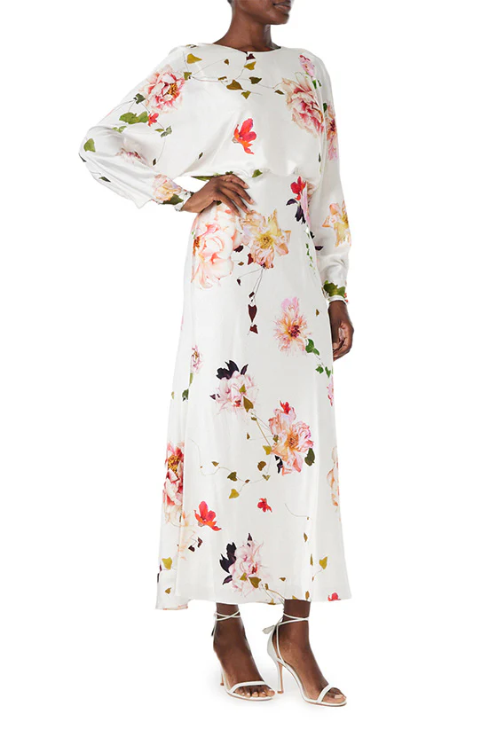 Blouson Long Sleeve Floral Dress - Image 2