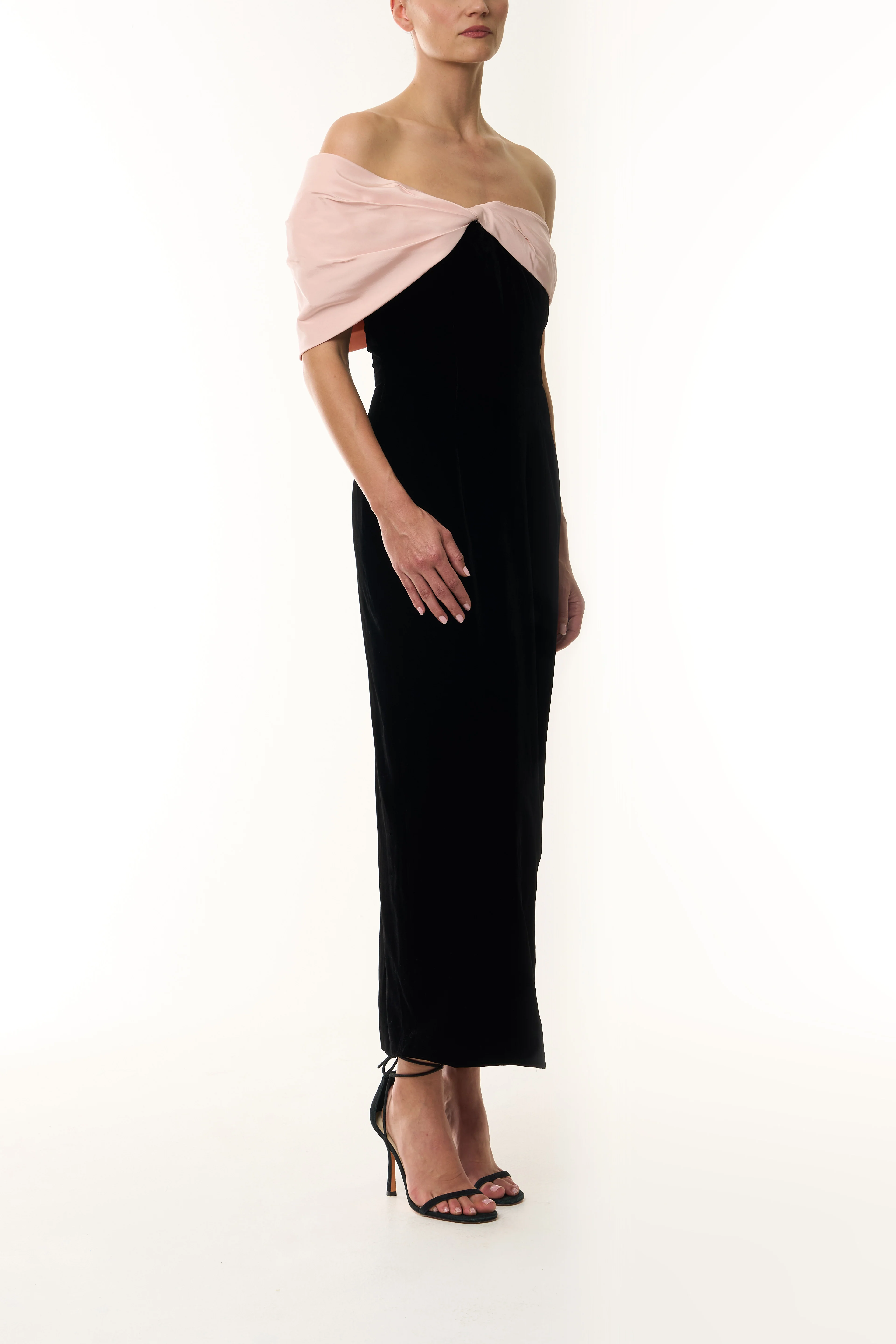 Velvet Off The Shoulder Sheath - Image 5