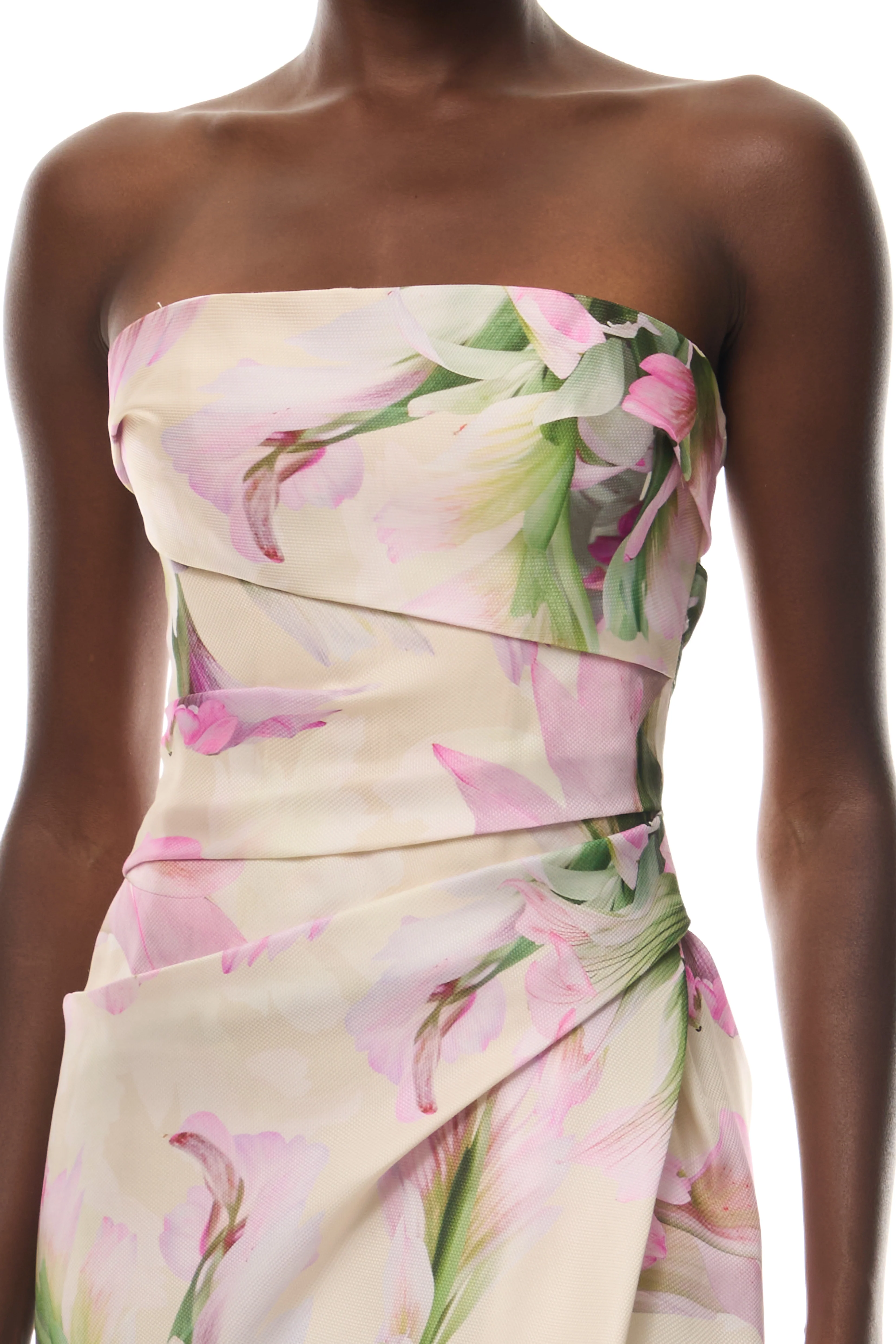 Tulip Printed Gown with Slit - Image 2