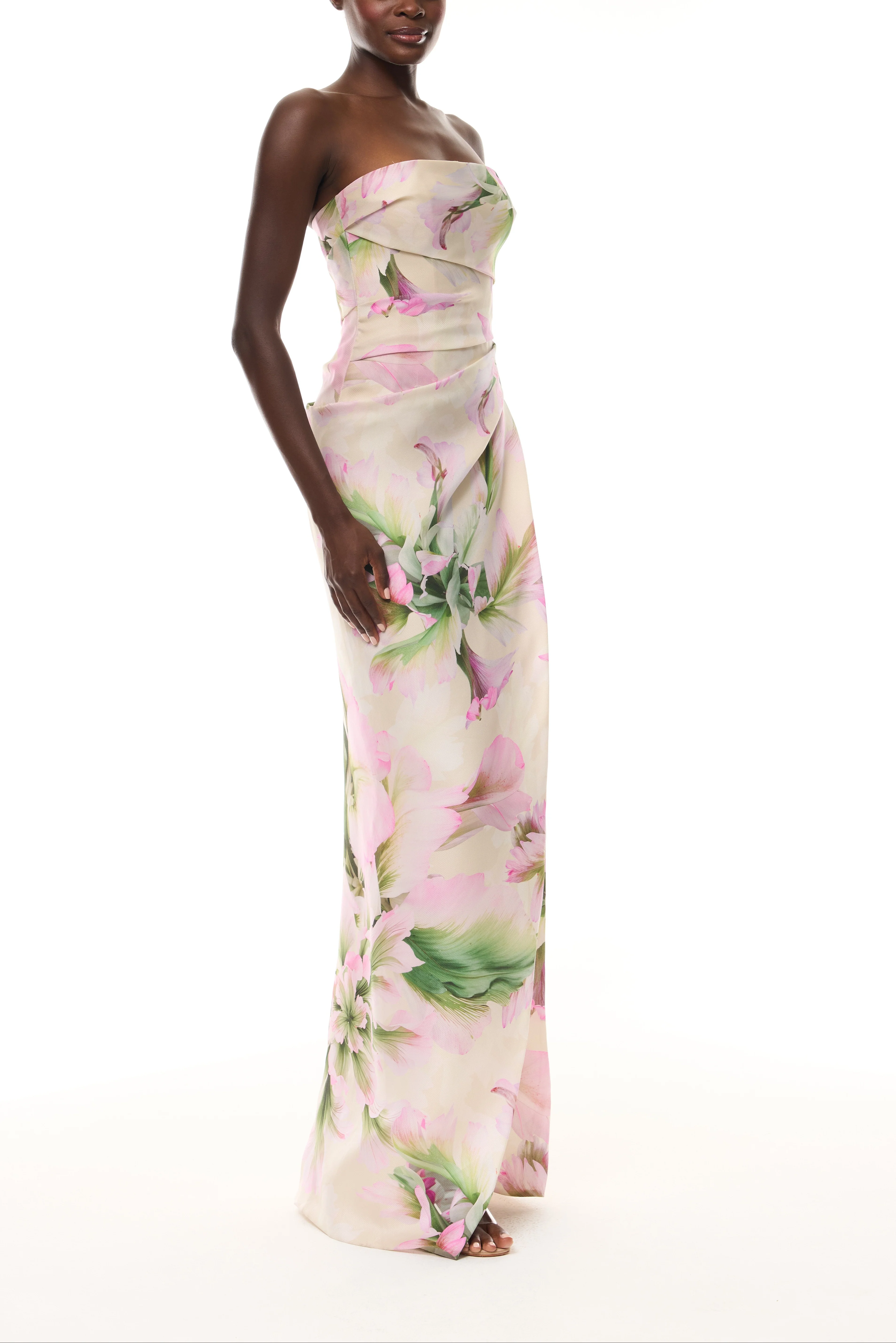 Tulip Printed Gown with Slit - Image 3
