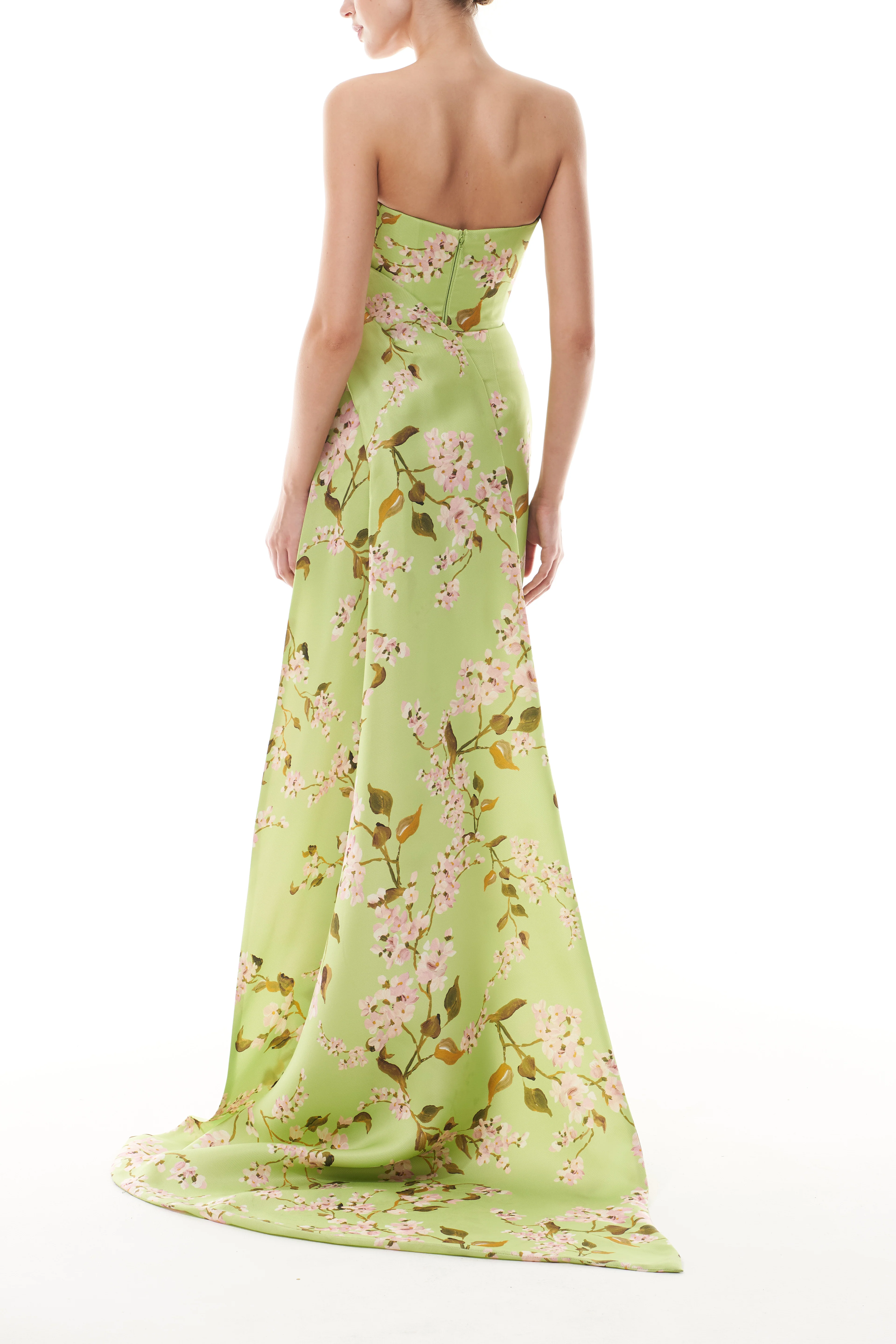 Celadon Floral Column Gown - Image 6