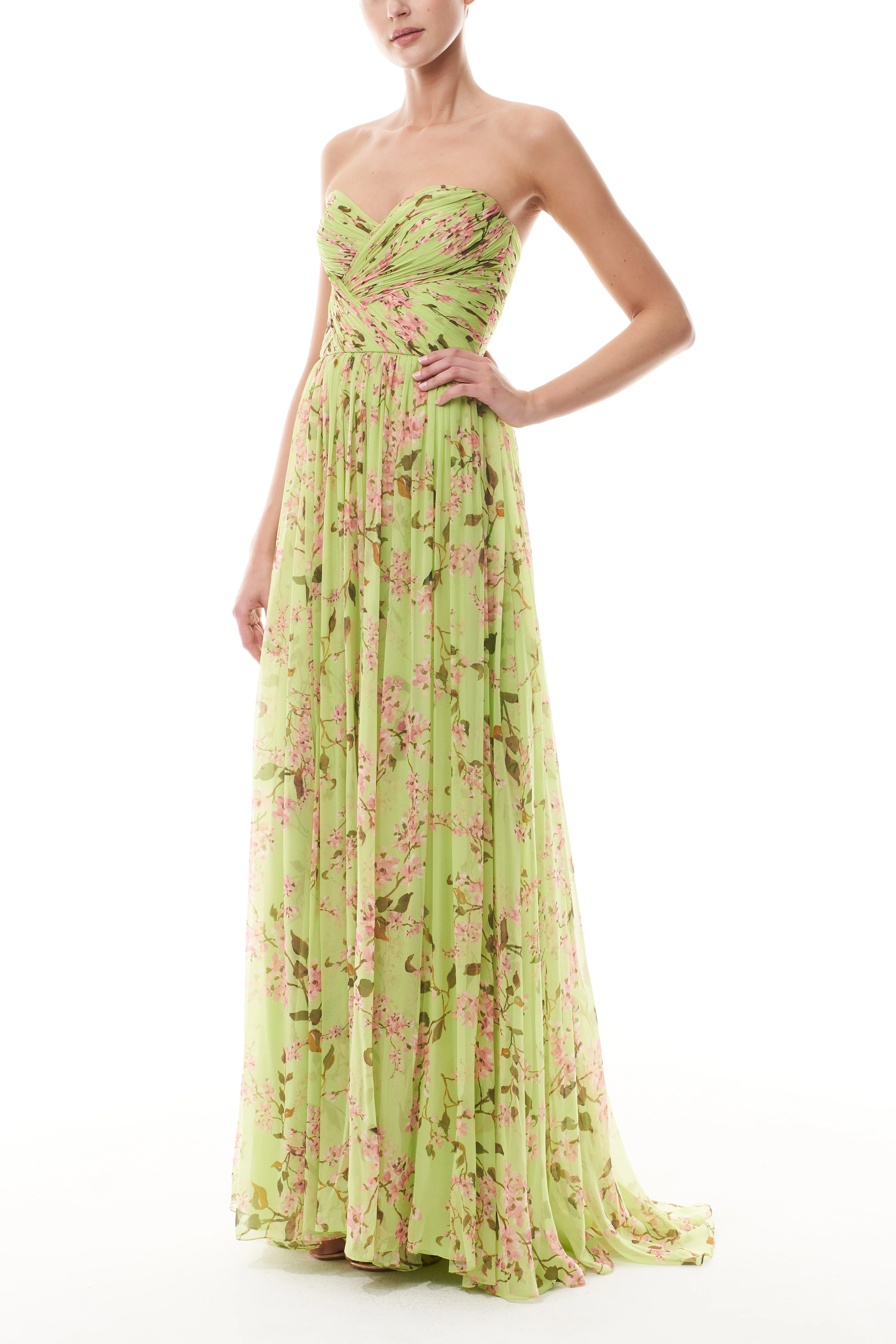 Celadon Floral Sweetheart Gown - Image 3