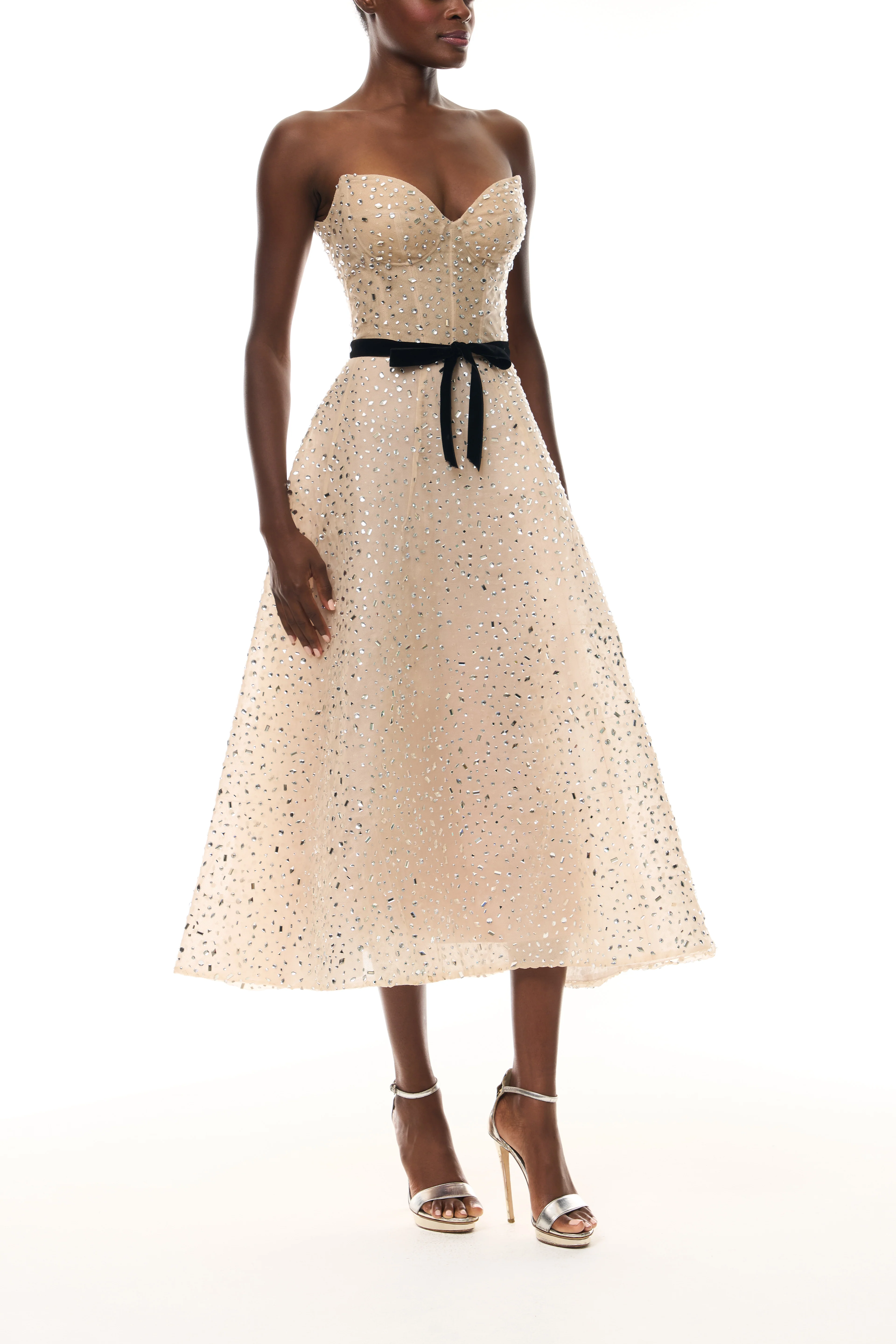 Crystal Embellished Sweetheart Dress - Image 5