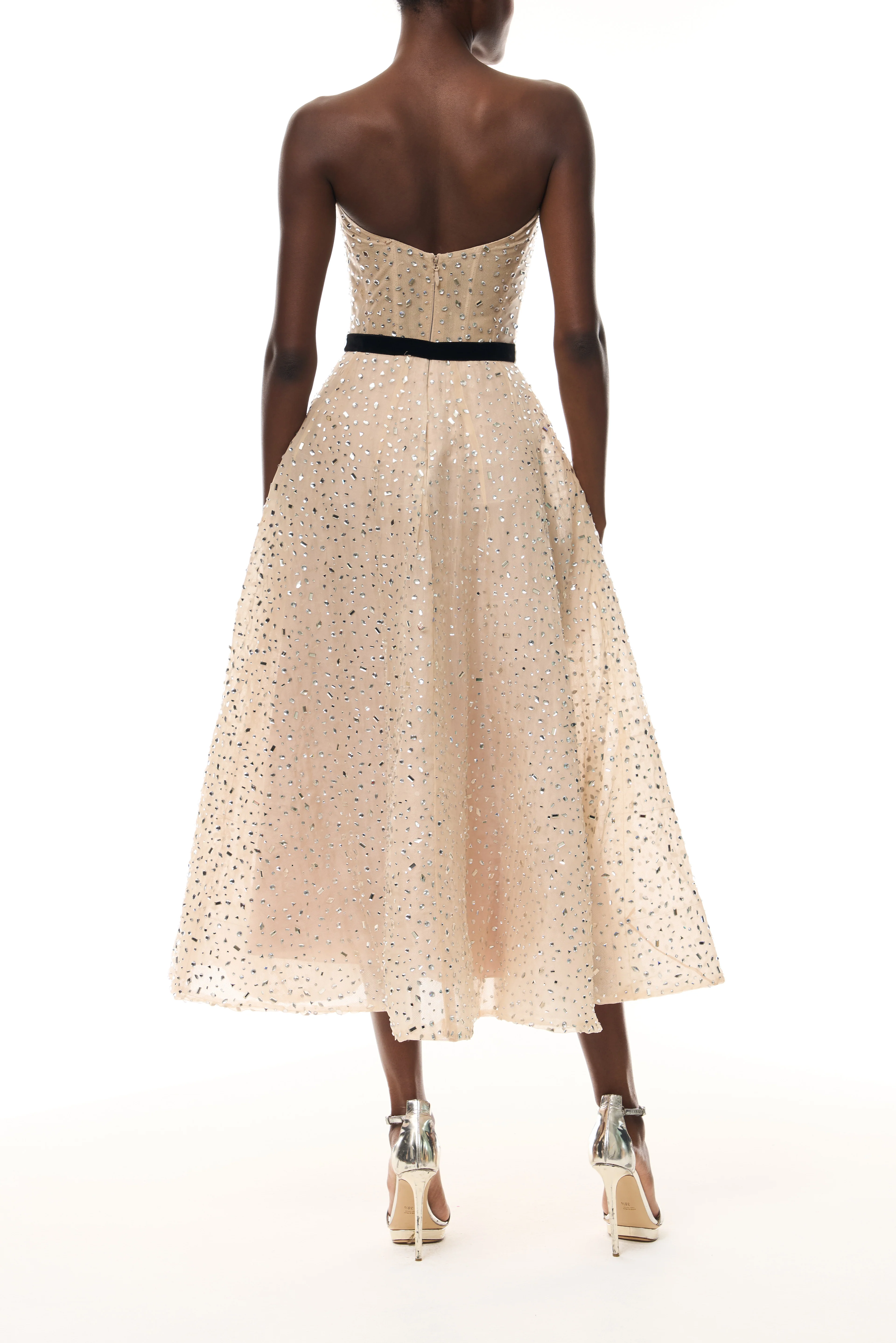 Crystal Embellished Sweetheart Dress - Image 6
