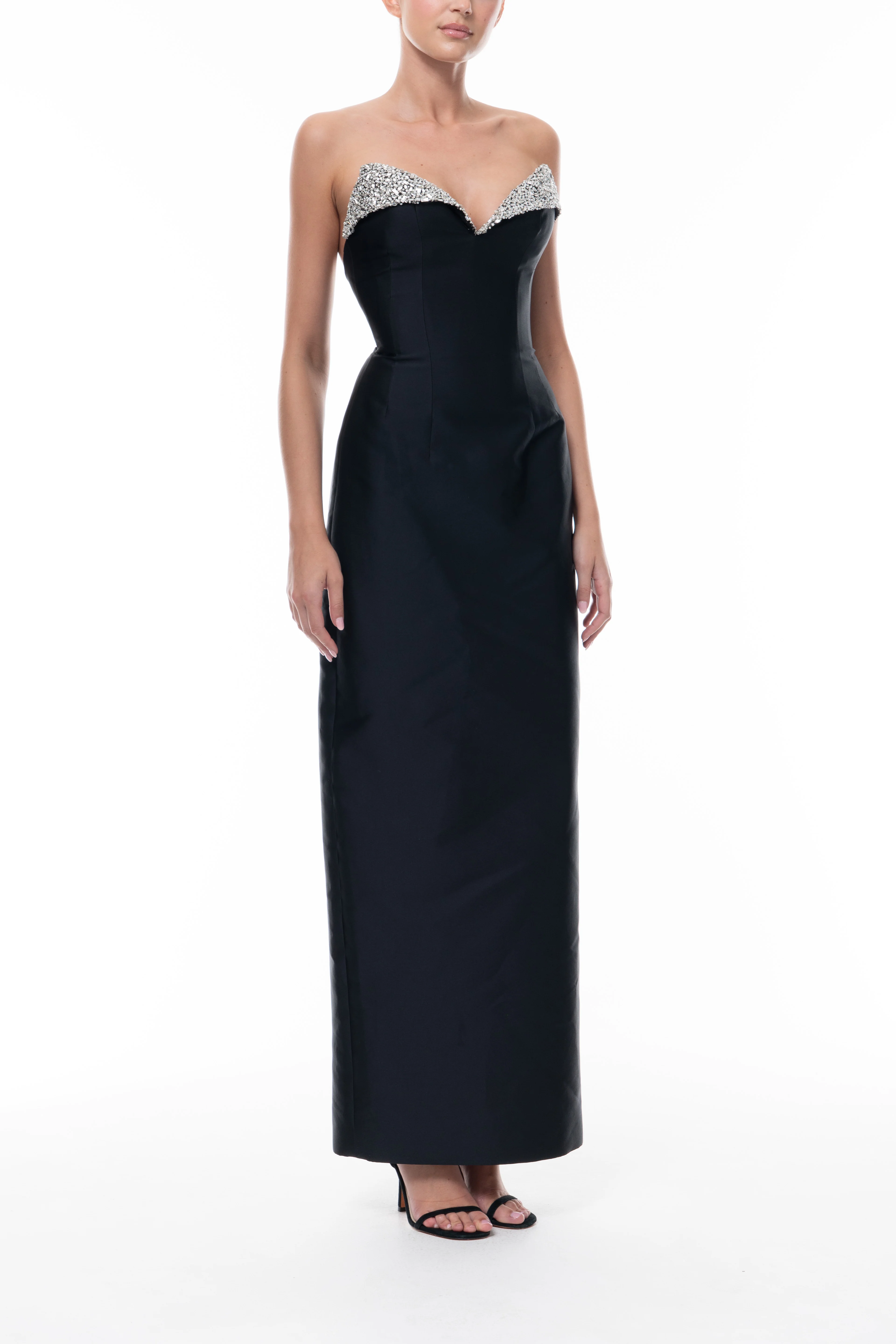 Crystal Lapel Column Gown - Image 5