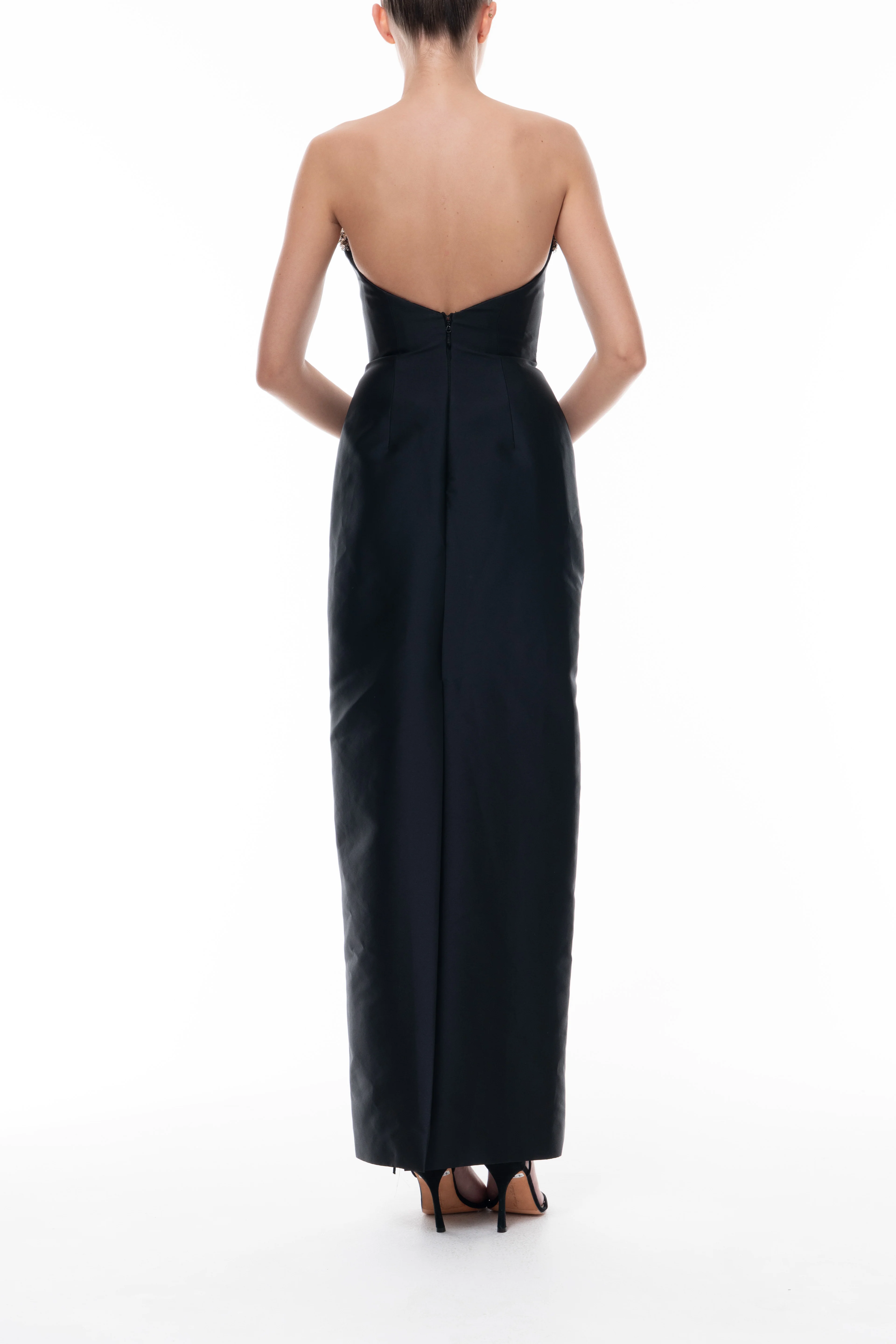 Crystal Lapel Column Gown - Image 6