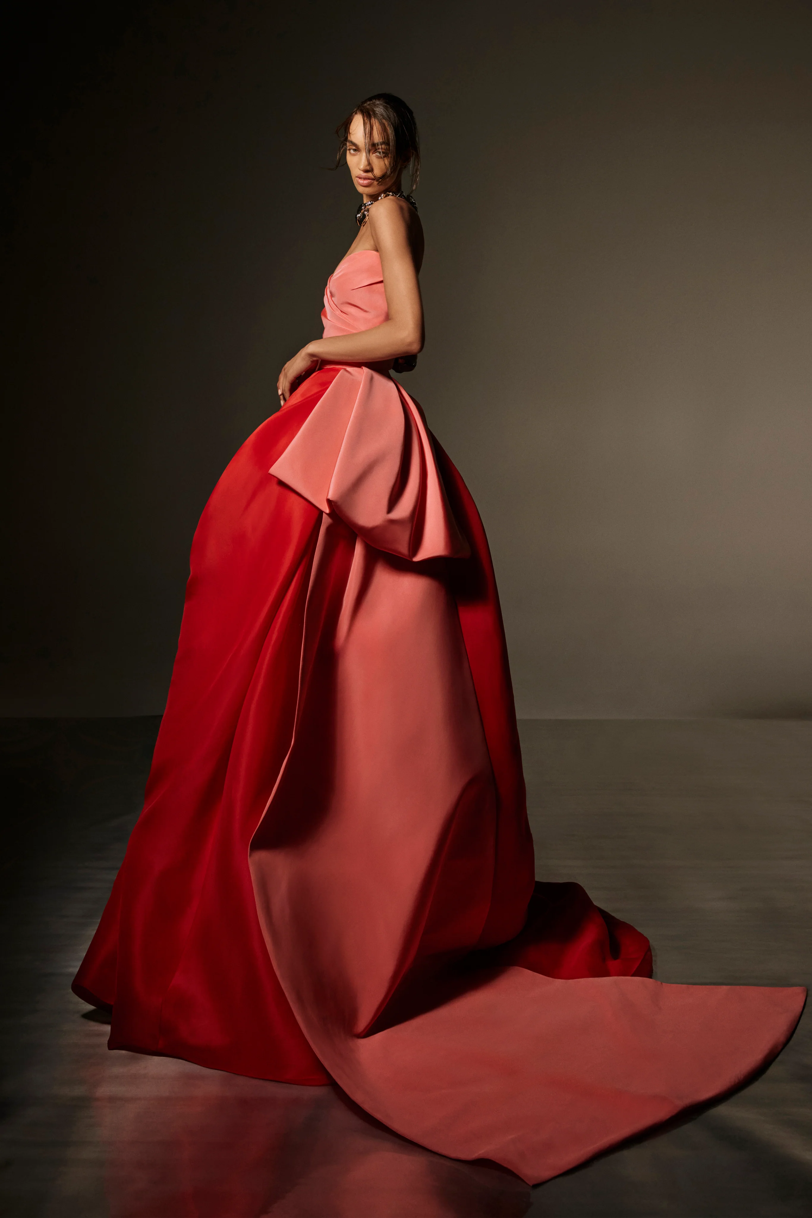 Draped Ballgown with Tufted Skirt - Image 5