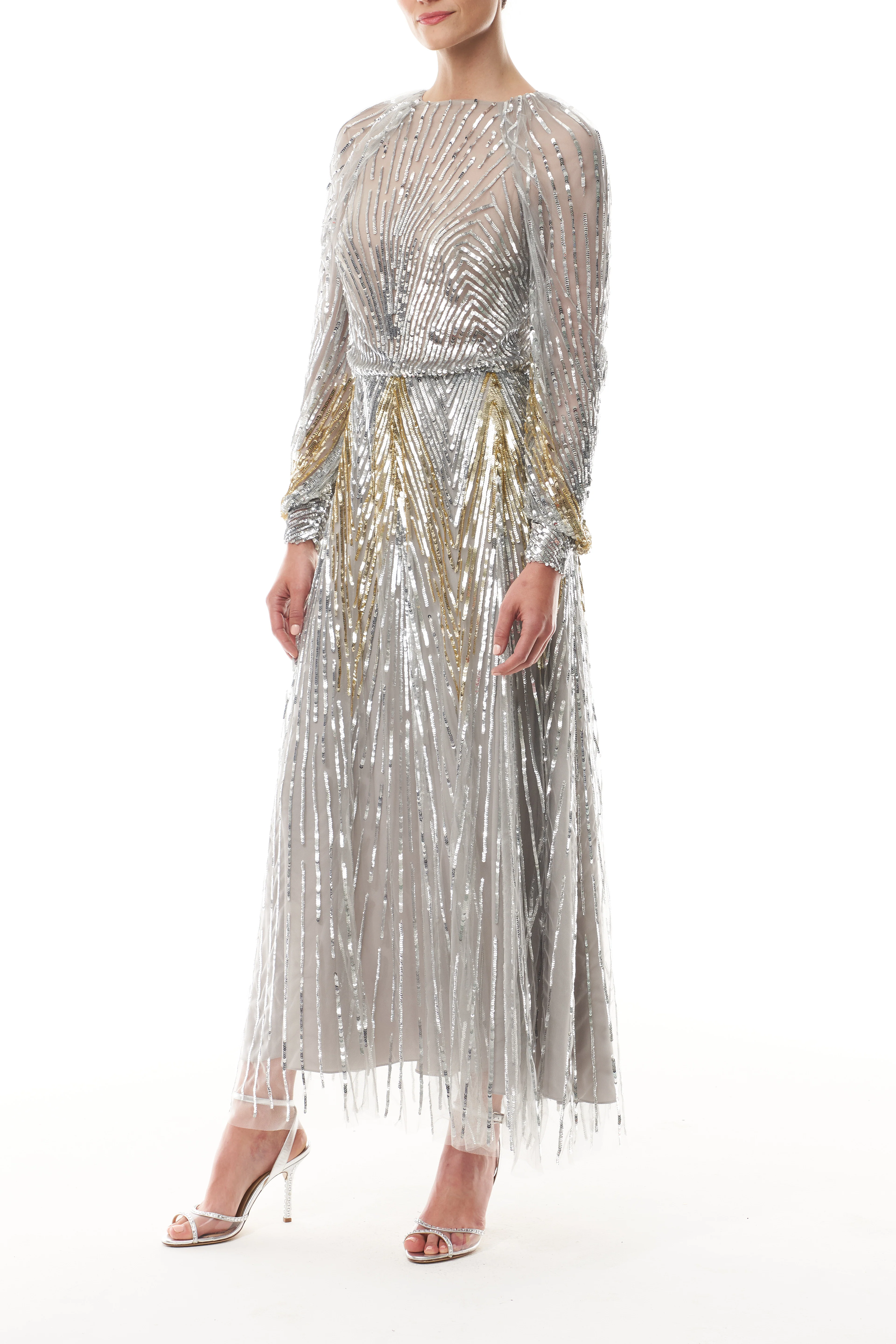 Embroidered Sequin Midi Dress - Image 3