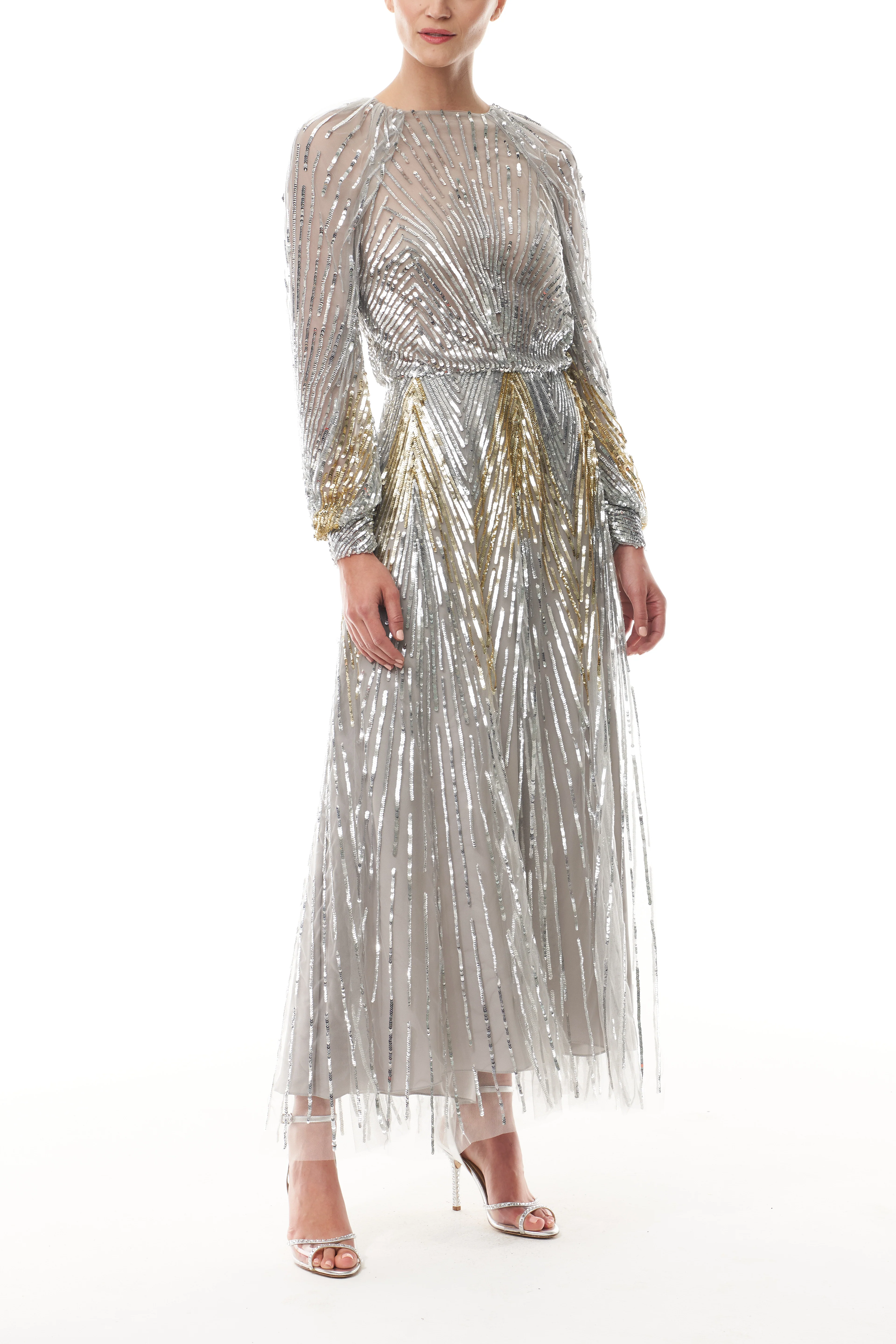 Embroidered Sequin Midi Dress - Image 4