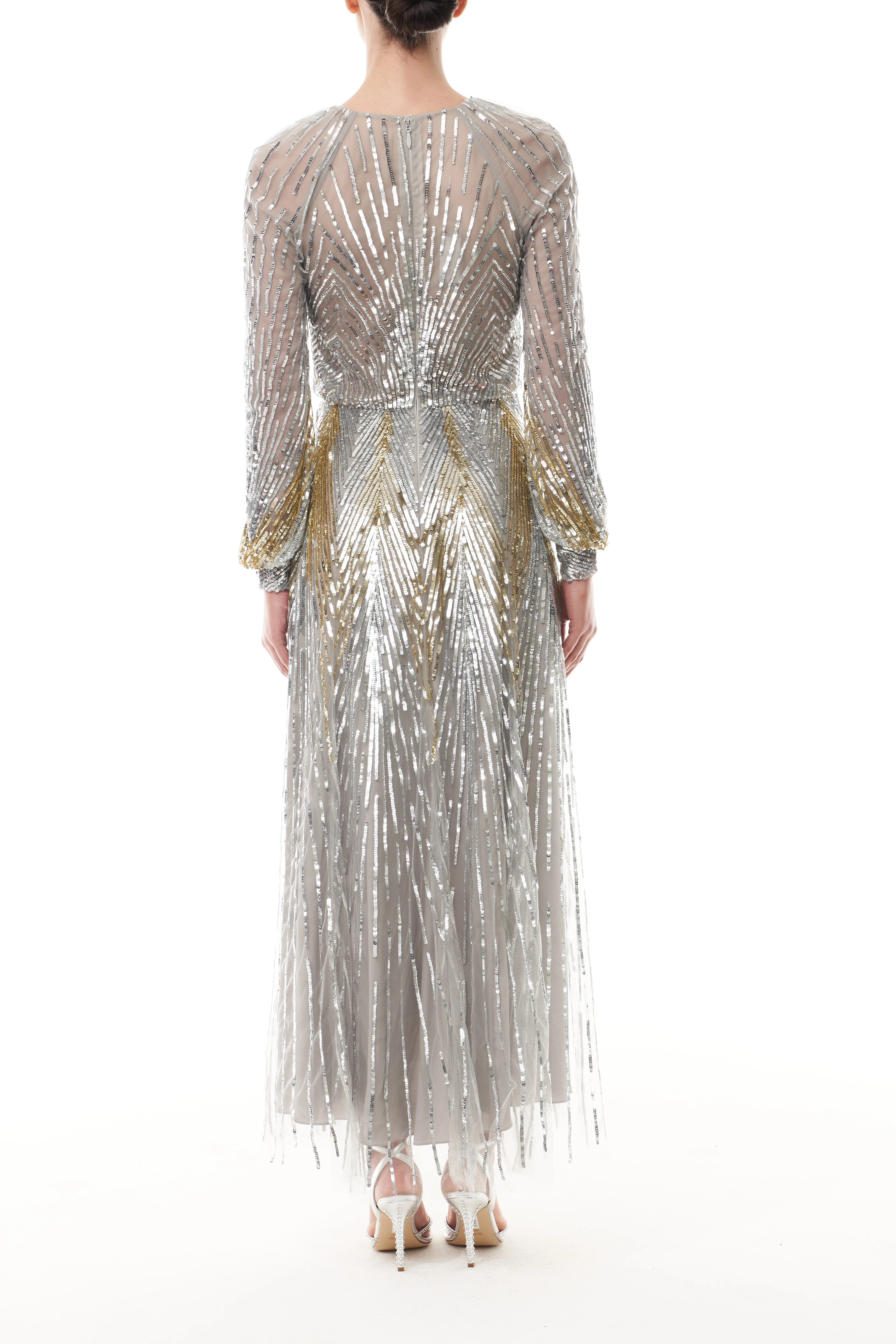 Embroidered Sequin Midi Dress - Image 5
