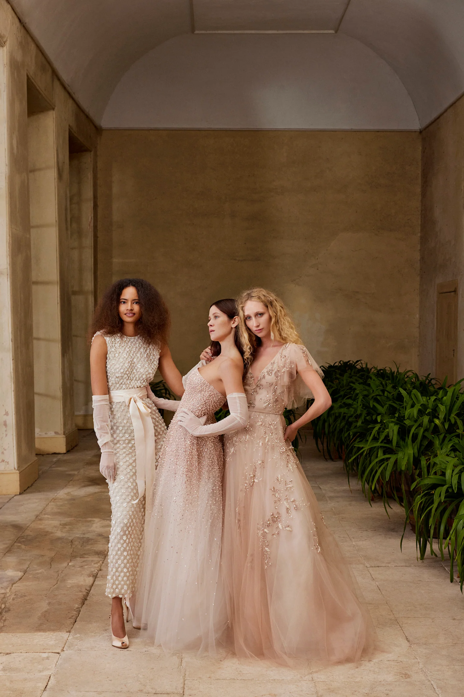 Embroidered Flutter Sleeve Gown - Image 7