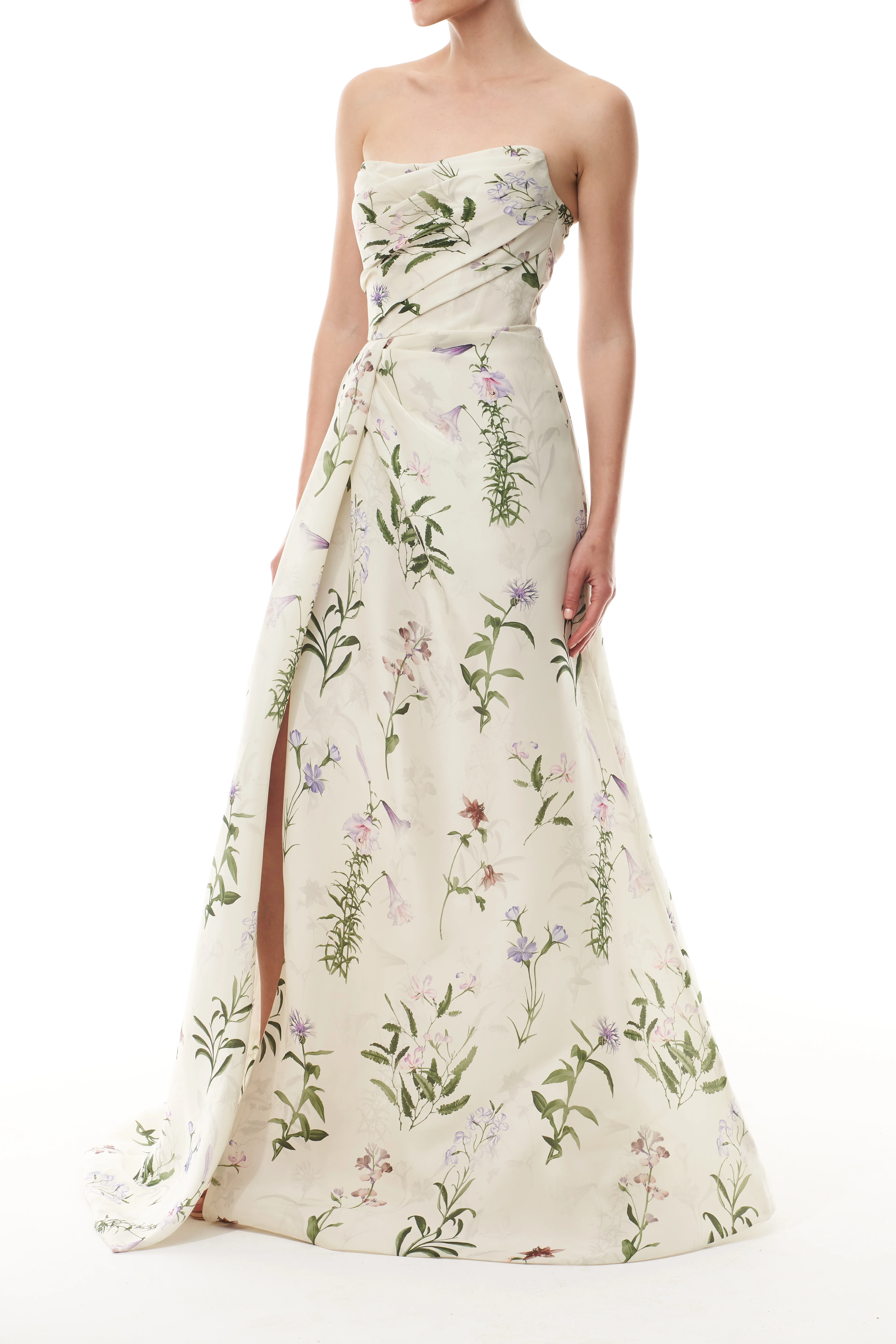 Floral Gazar Draped Gown - Image 3
