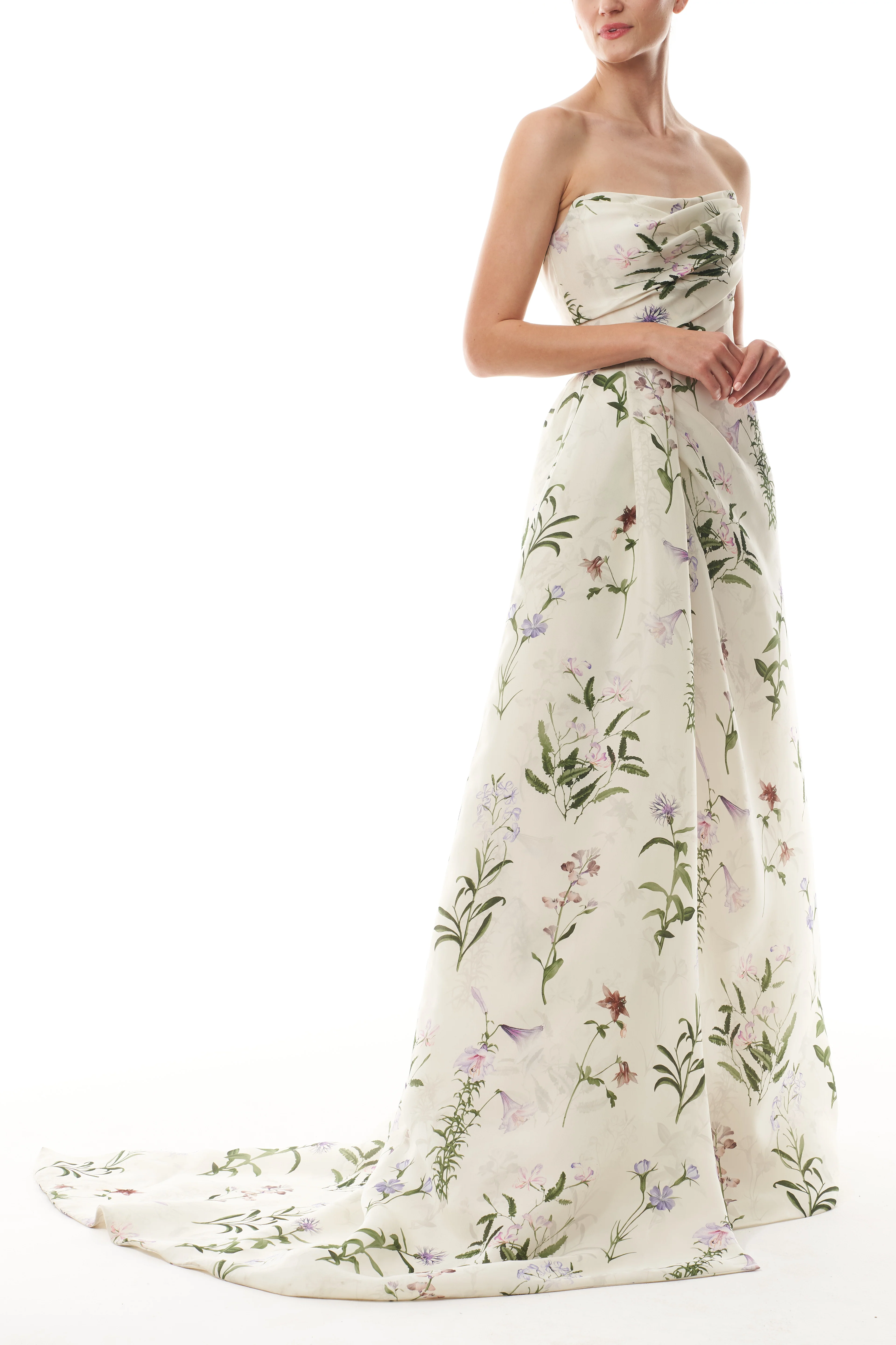 Floral Gazar Draped Gown - Image 5