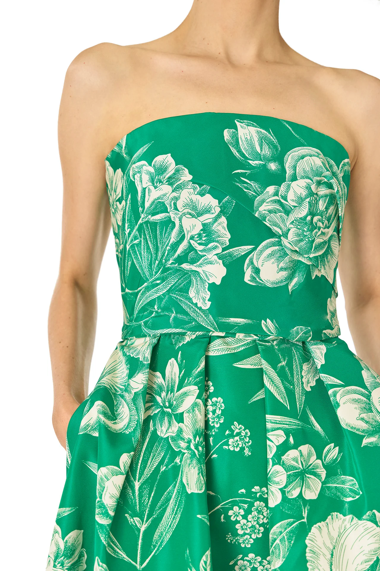 Floral Toile Strapless Dress - Image 2
