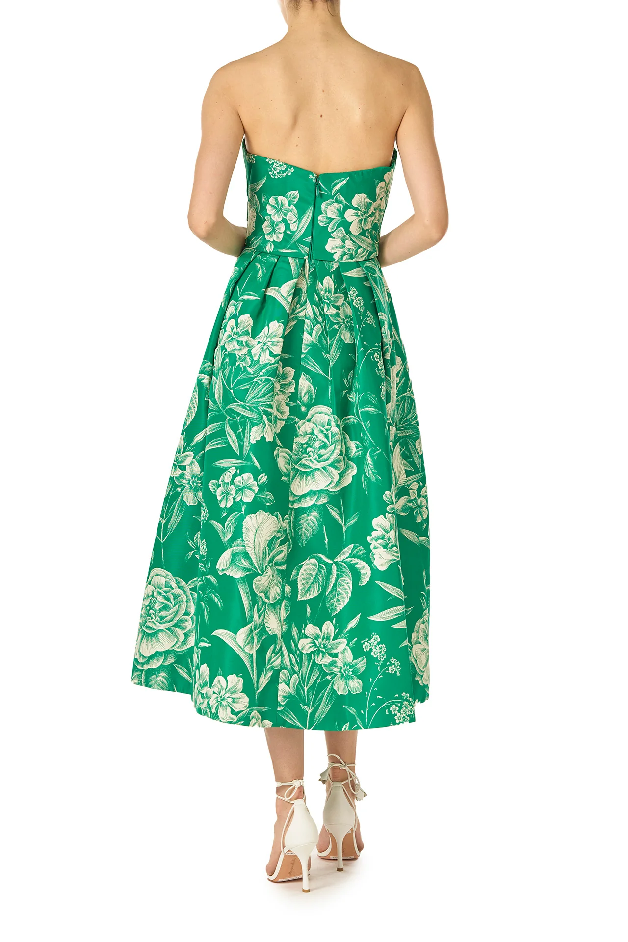 Floral Toile Strapless Dress - Image 6