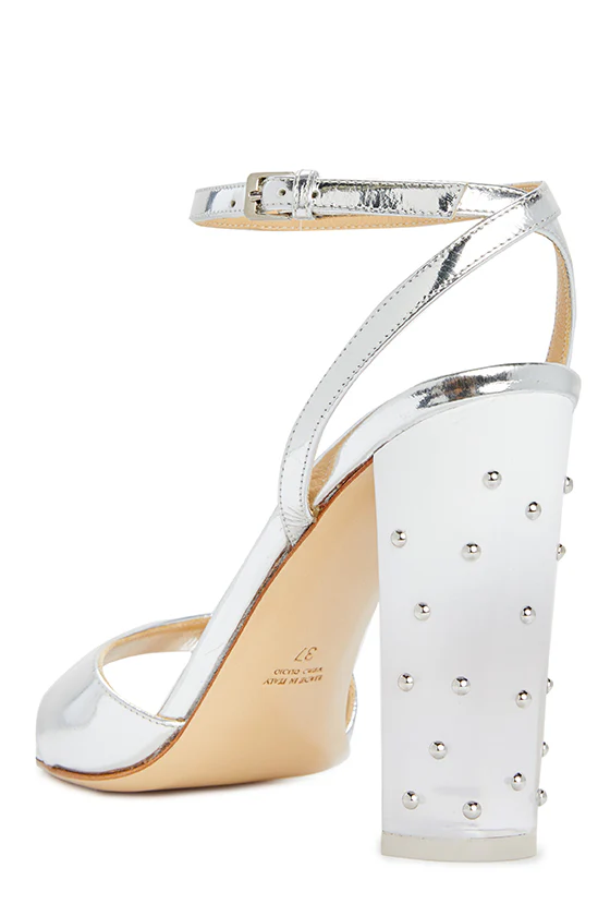 Harper Leather Studded Lucite Heel - Image 3