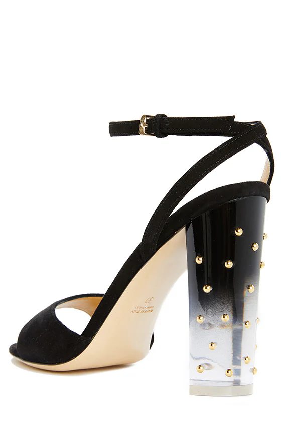 Harper Suede Studded Lucite Heel - Image 3