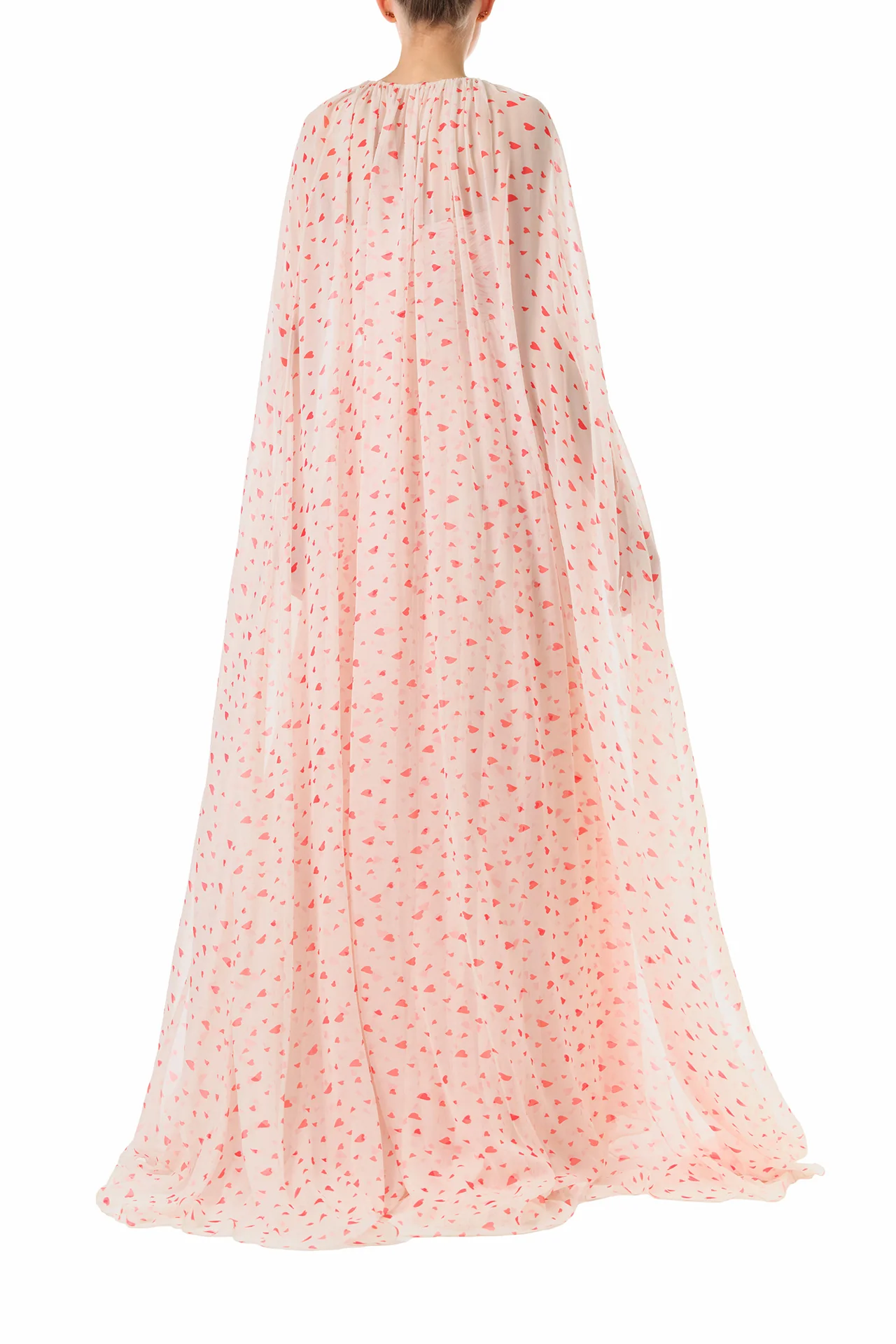 Heart Print Chiffon Cape - Image 3
