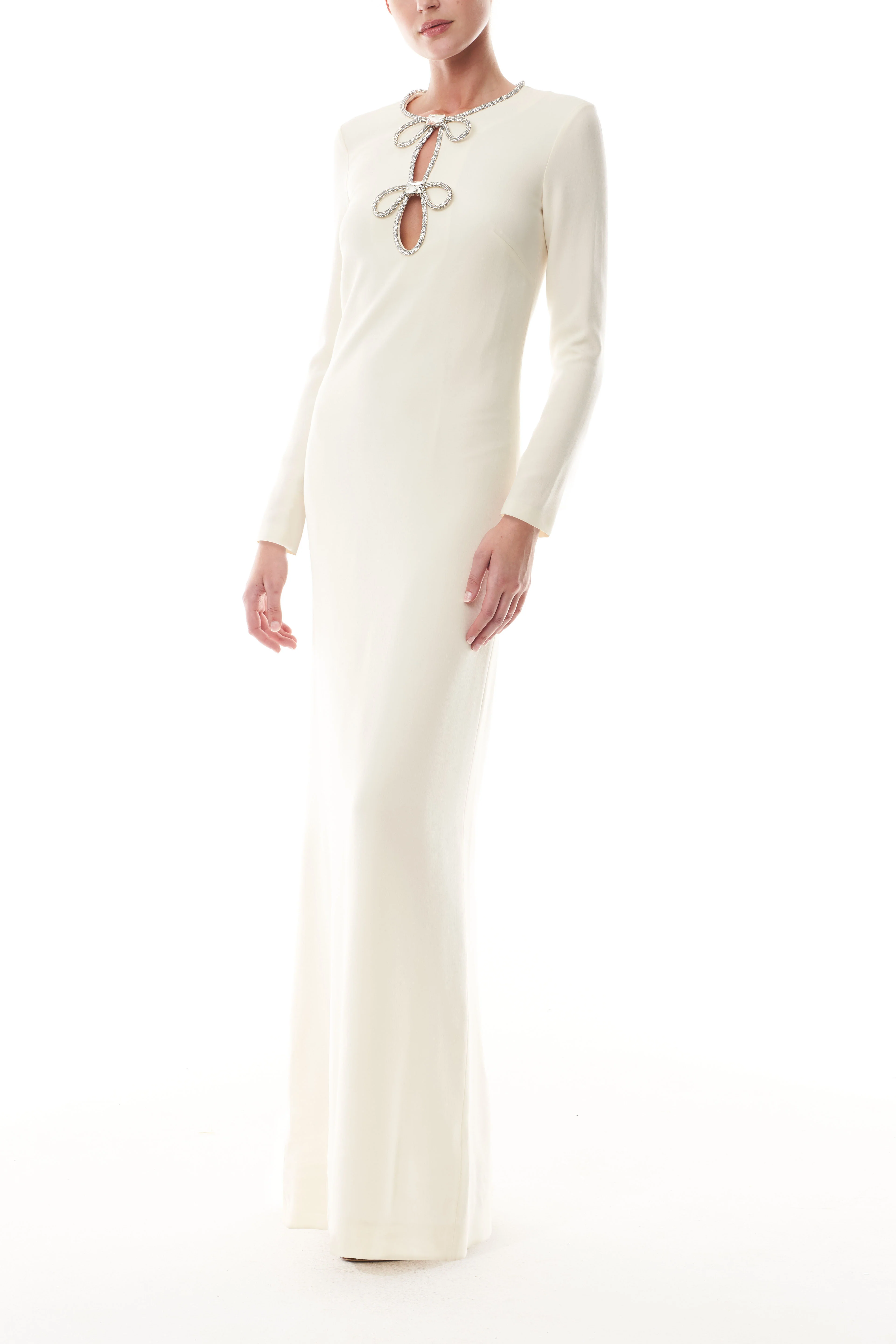 Ivory Crystal Bow Gown - Image 4