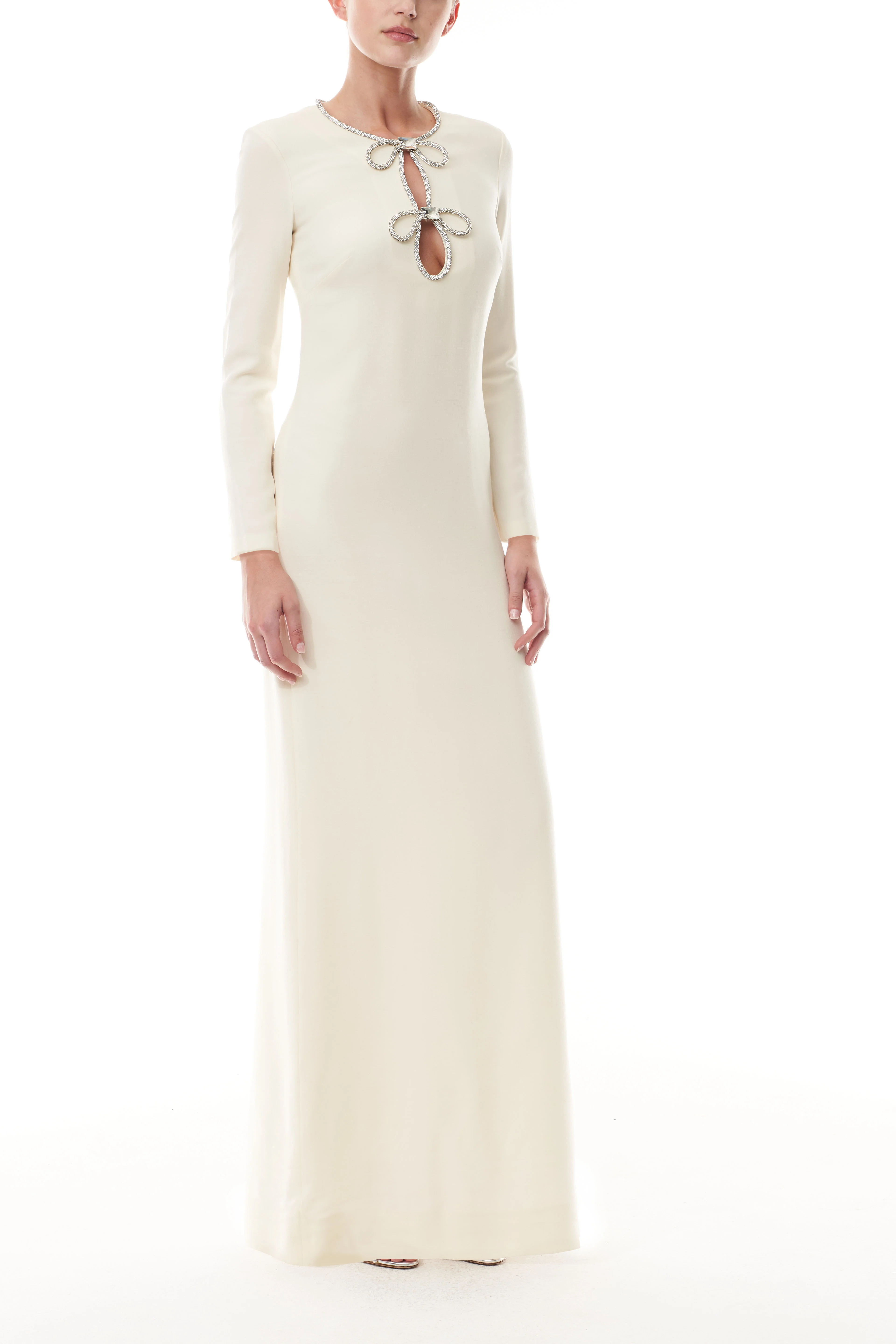 Ivory Crystal Bow Gown - Image 5