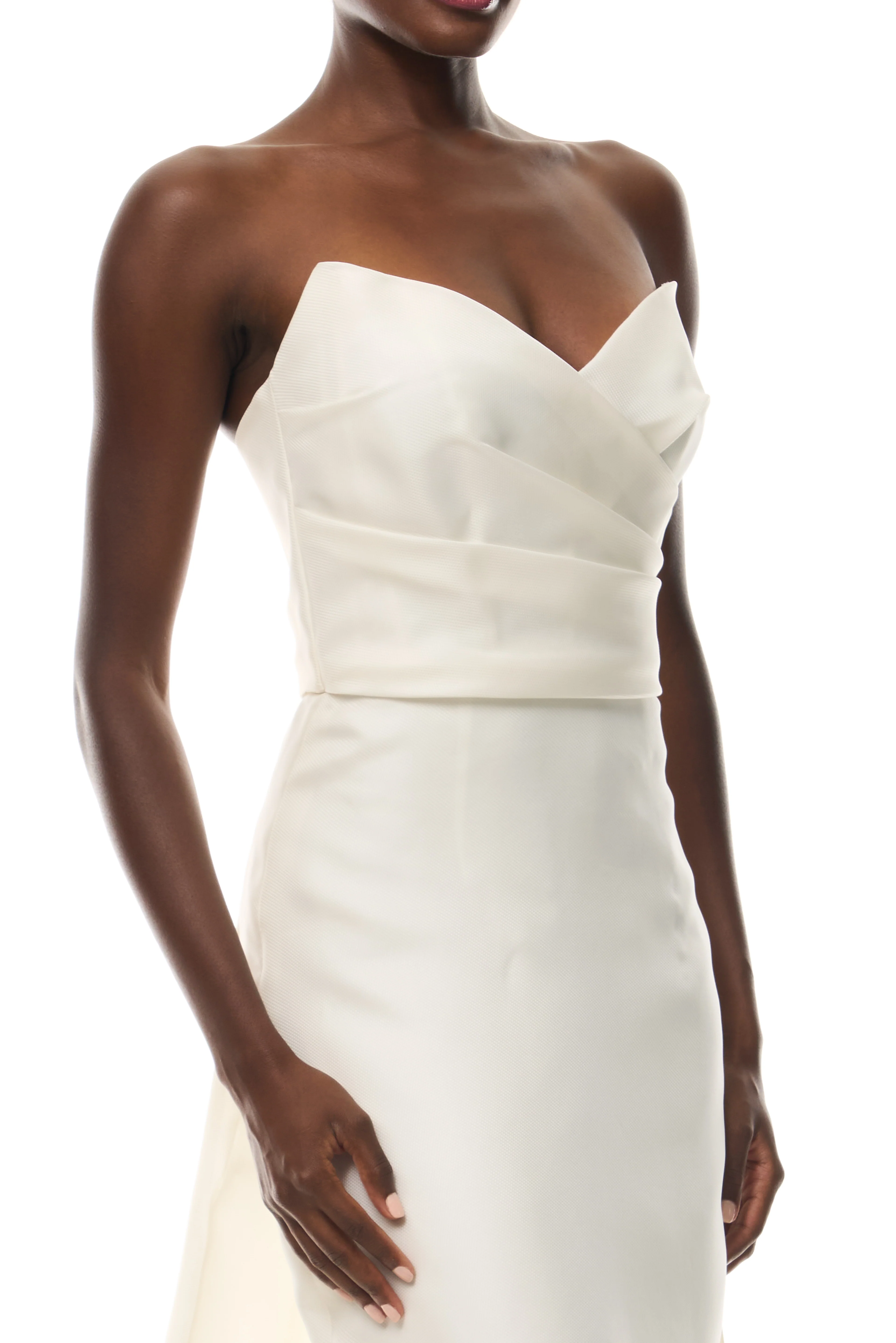 Ivory Draped Column Gown - Image 2