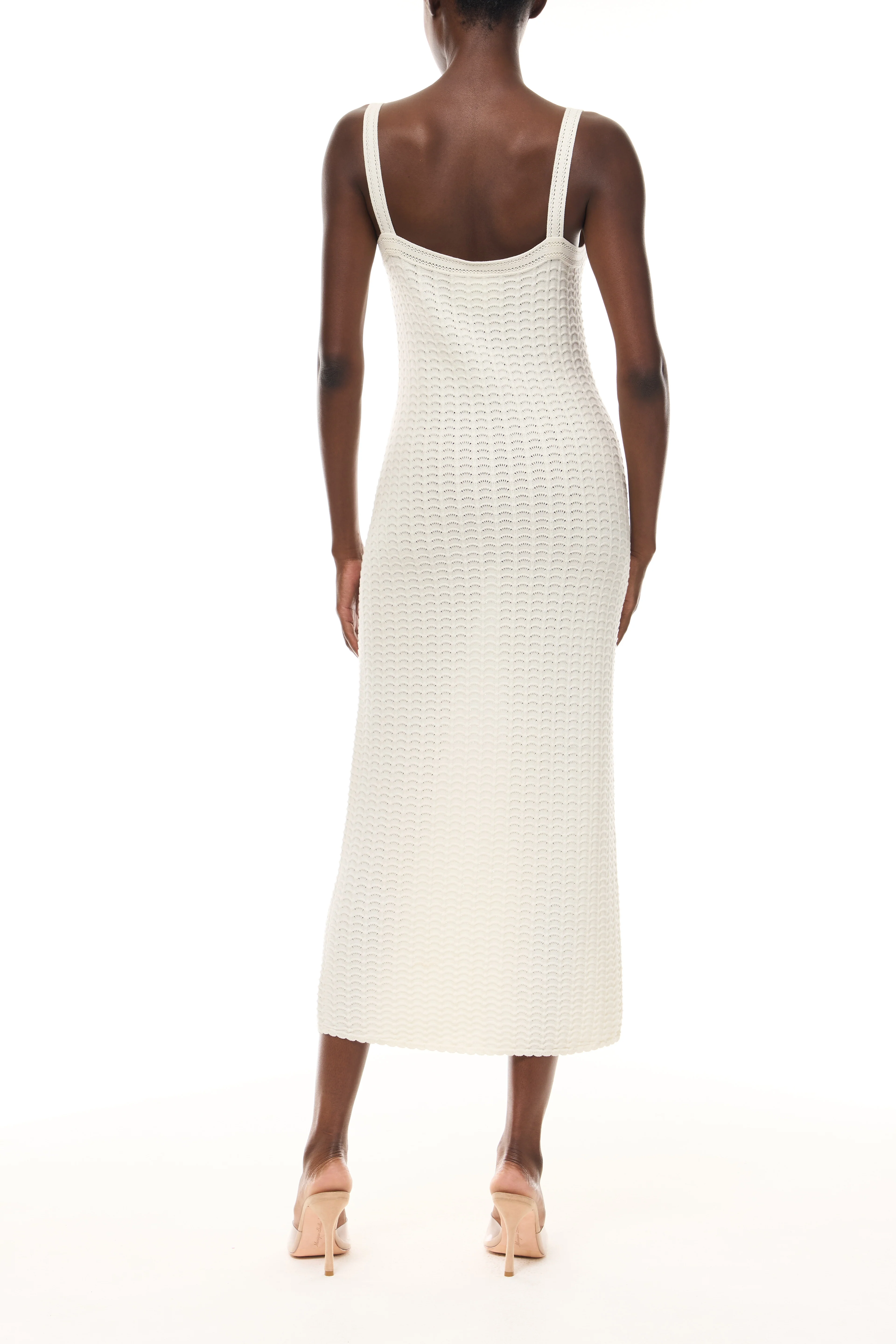 Ivory Lace-Stitch Knit Dress - Image 5