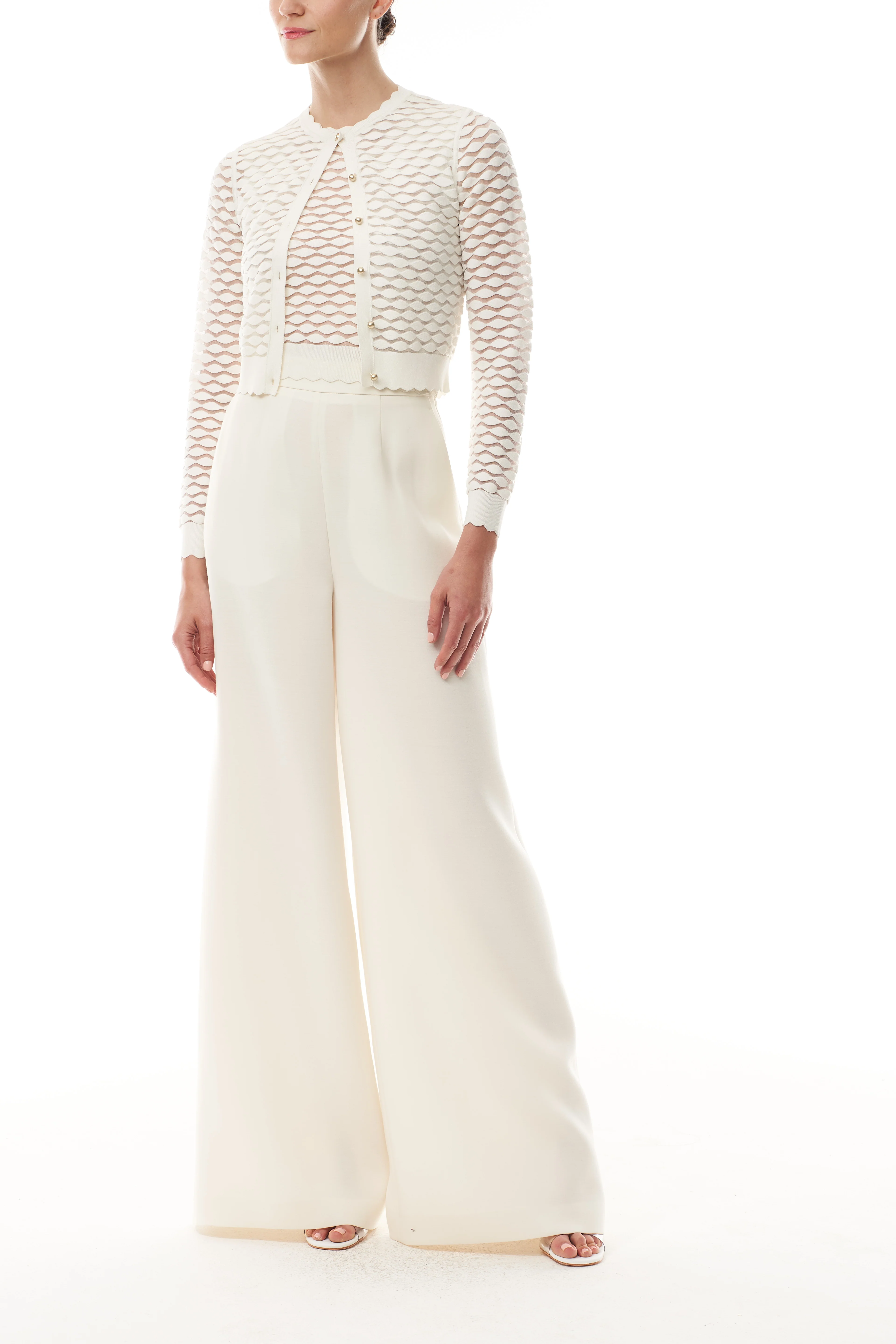 Ivory Scallop Knit Shell - Image 4