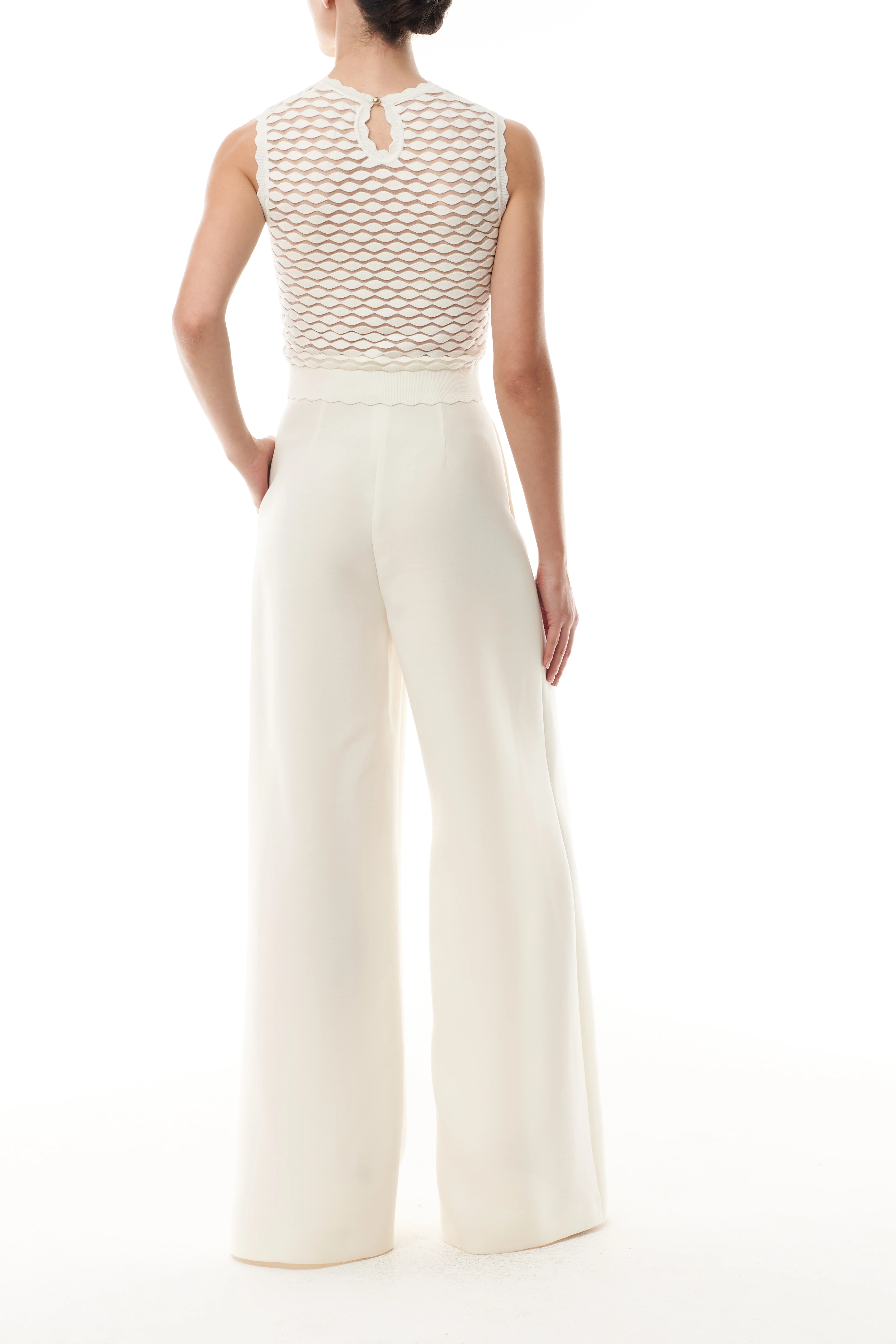 Ivory Scallop Knit Shell - Image 5