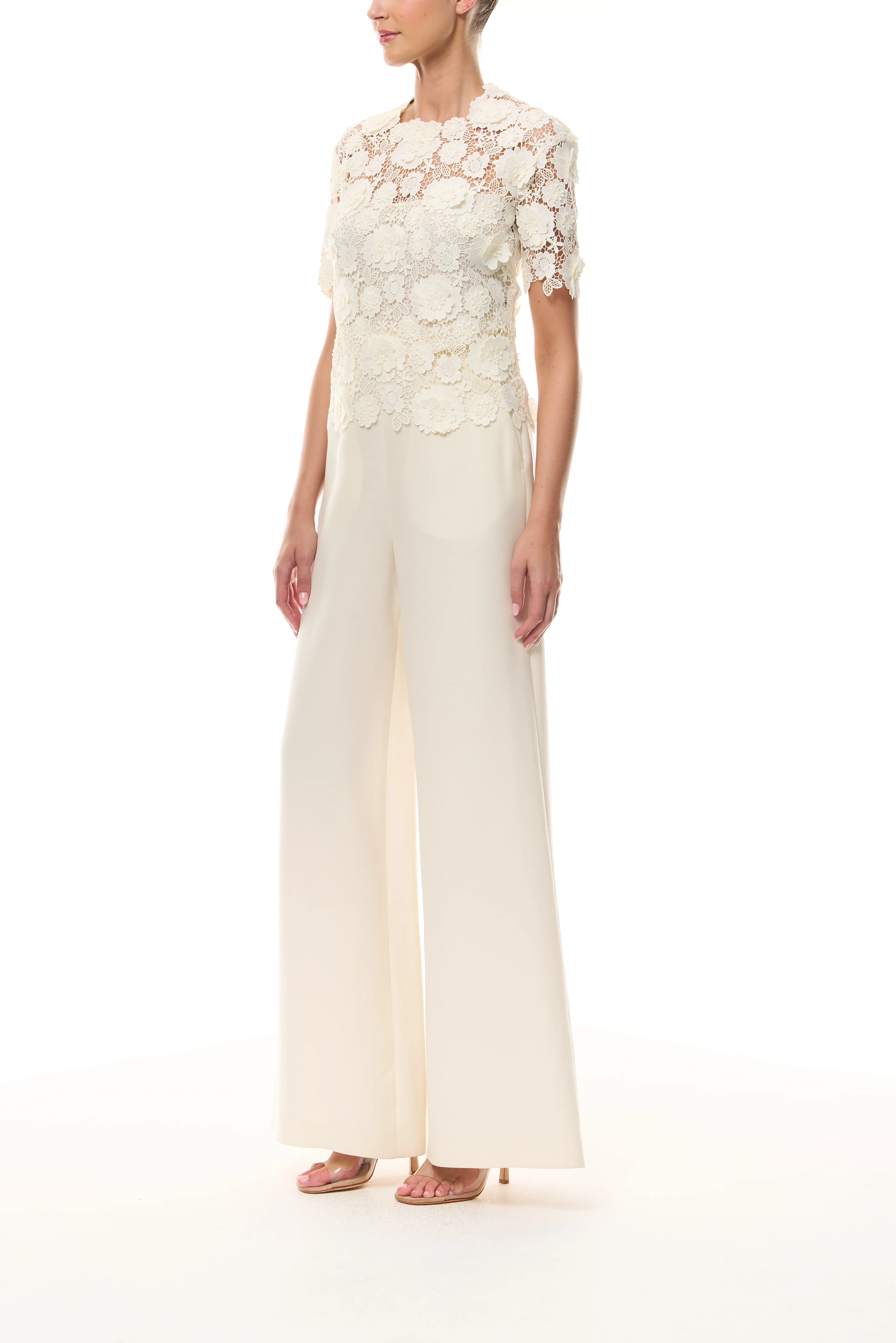 Ivory Short Sleeve Lace Blouse - Image 4