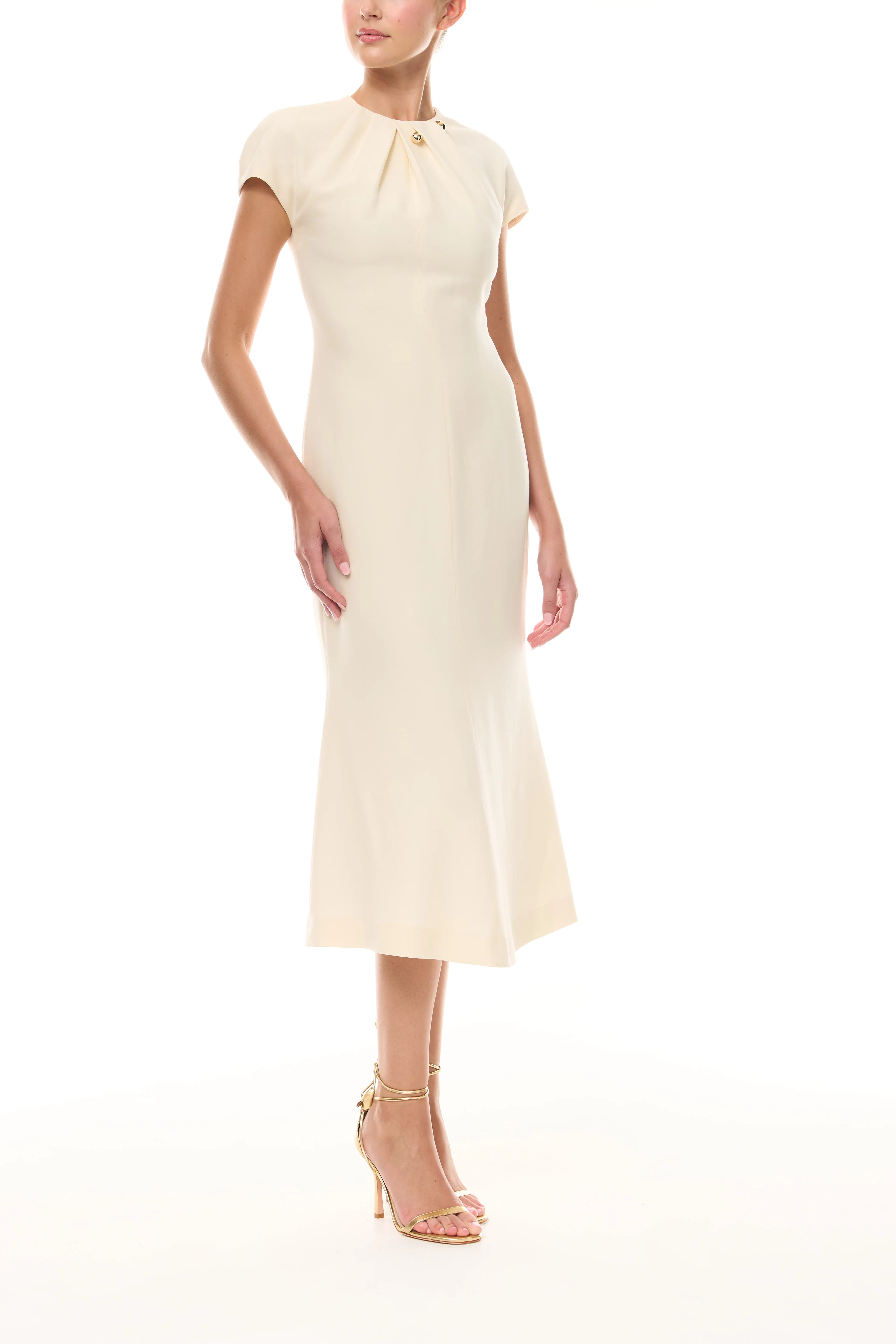 Ivory Gold Ball Dress - Image 4