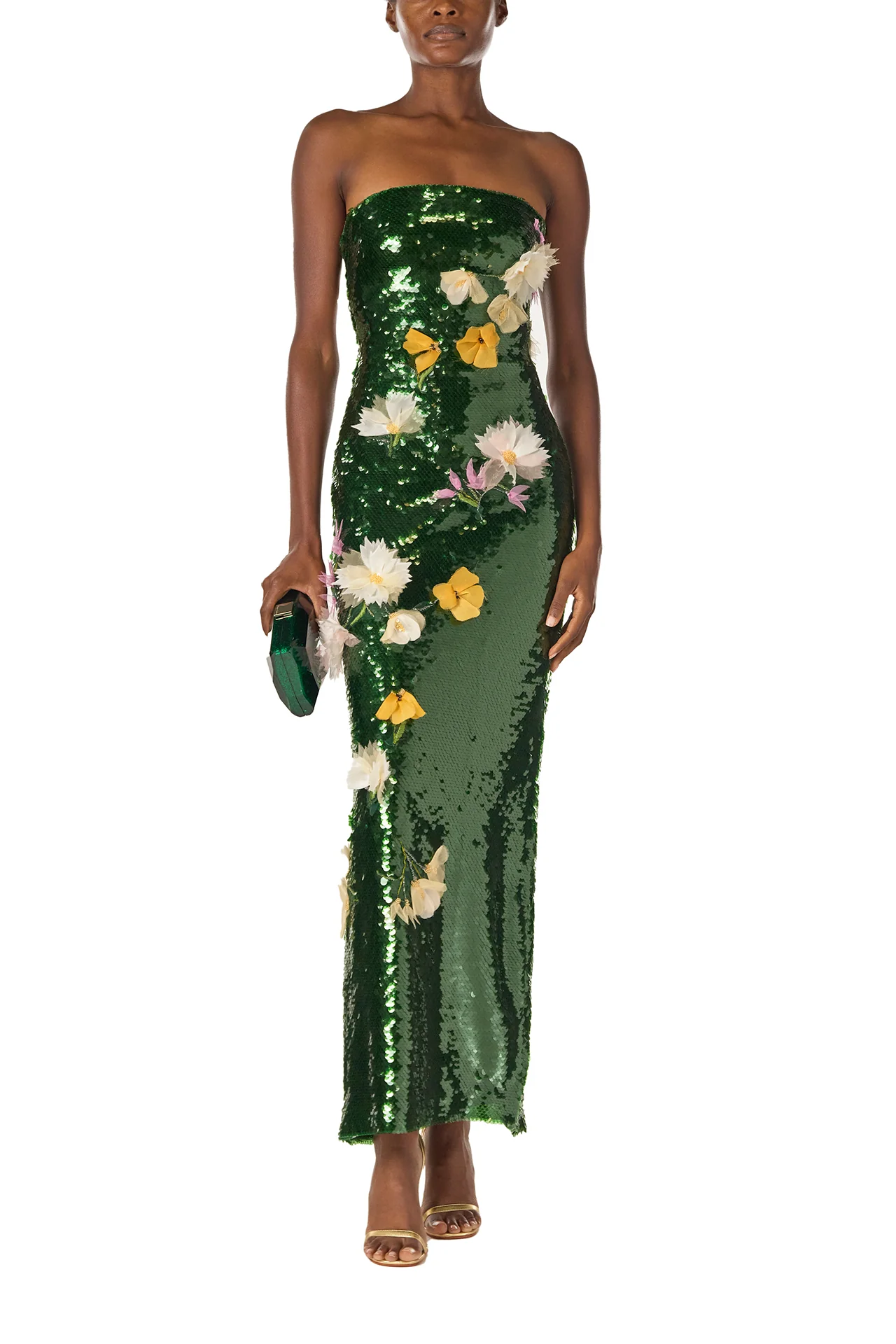 Floral Sequin Column Gown - Image 3