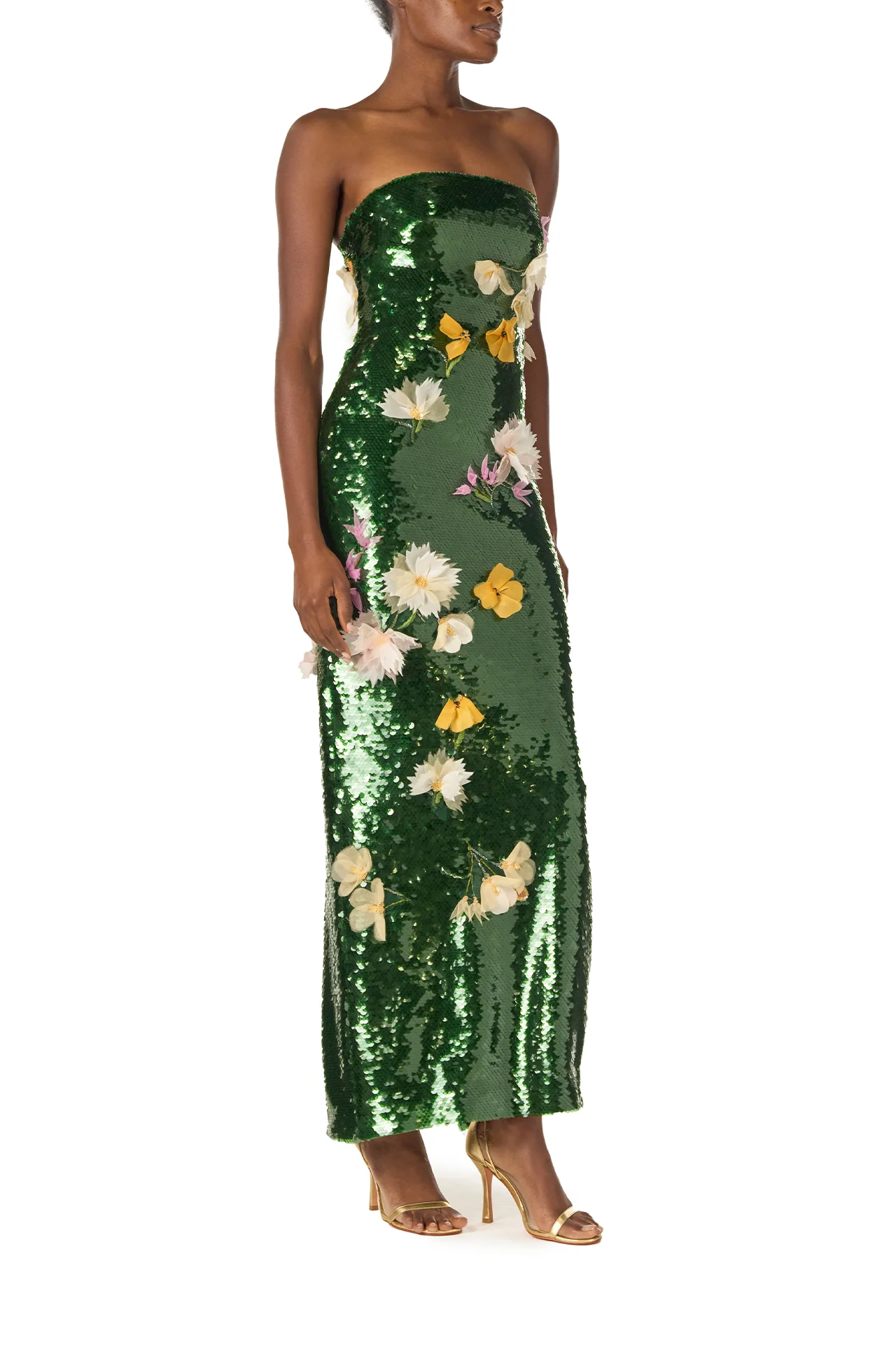 Floral Sequin Column Gown - Image 5