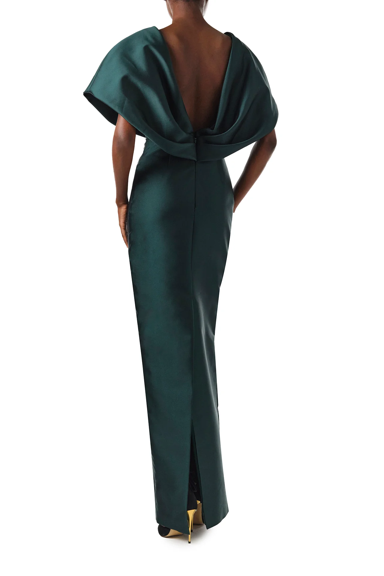 V-Neck Sculptural Column Gown - Image 4