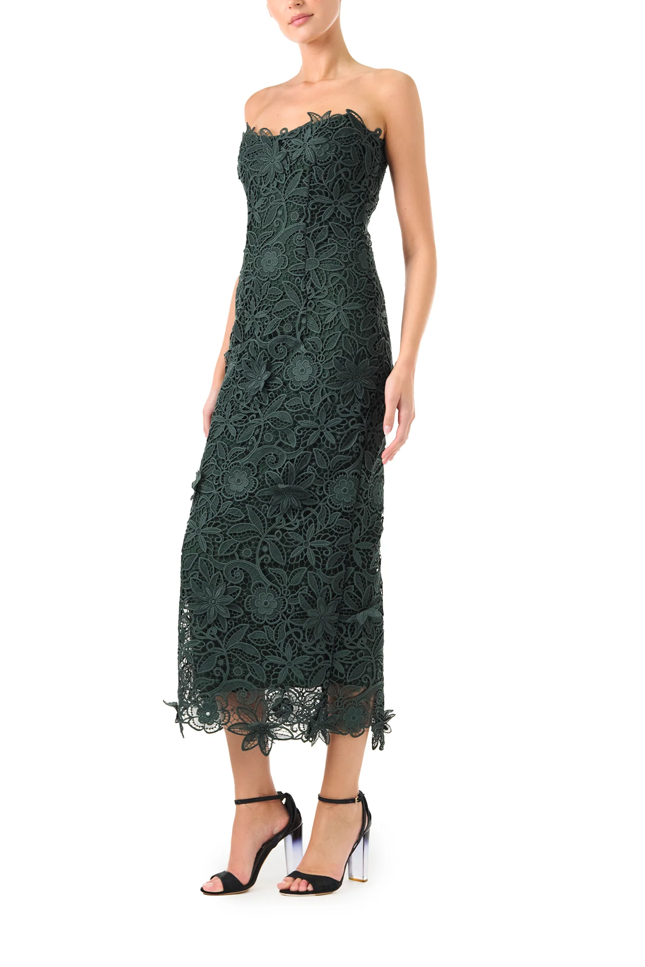Strapless Lace Sheath Dress - Image 3