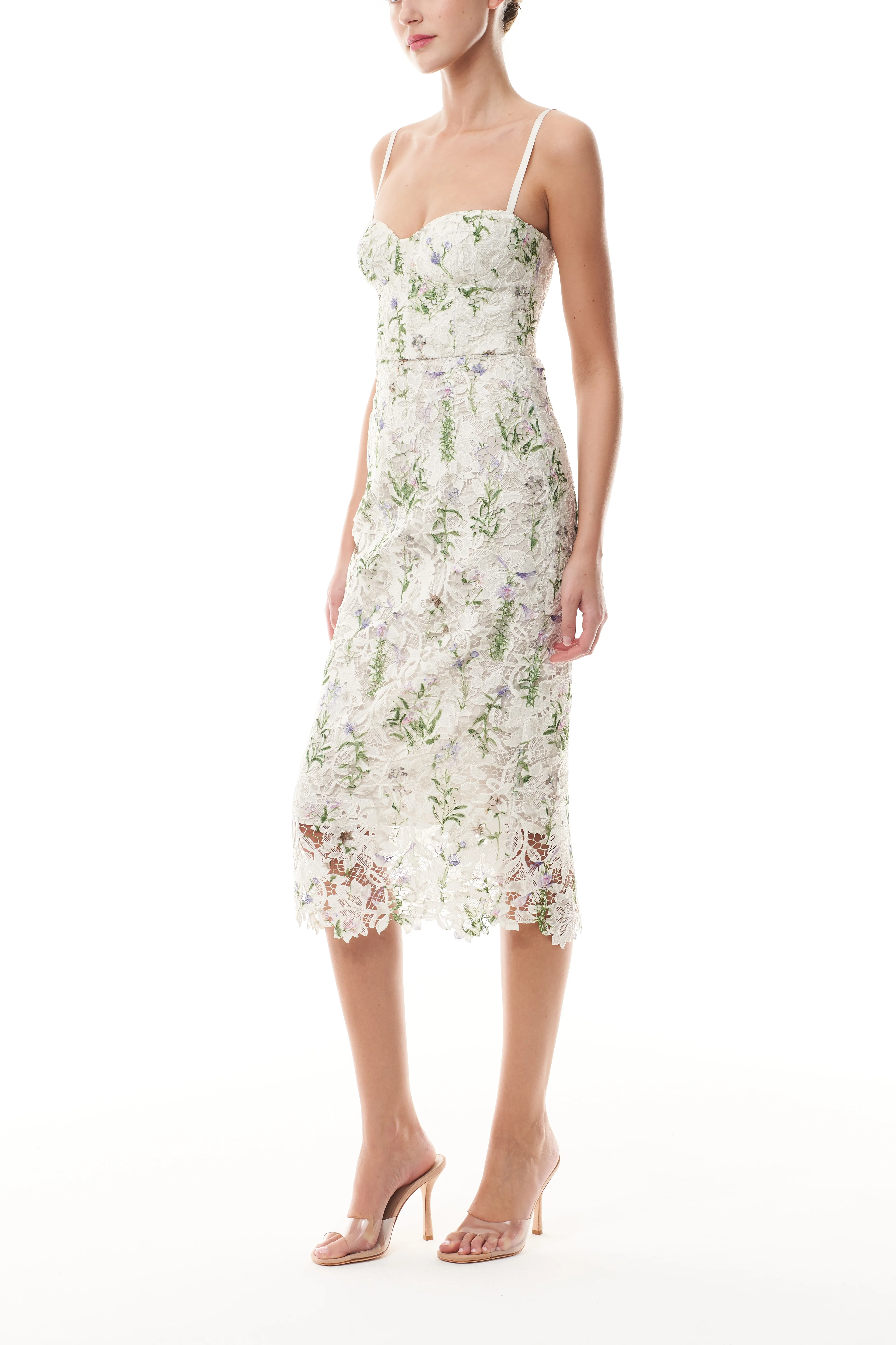 Lace Floral Corseted Dress - Image 3