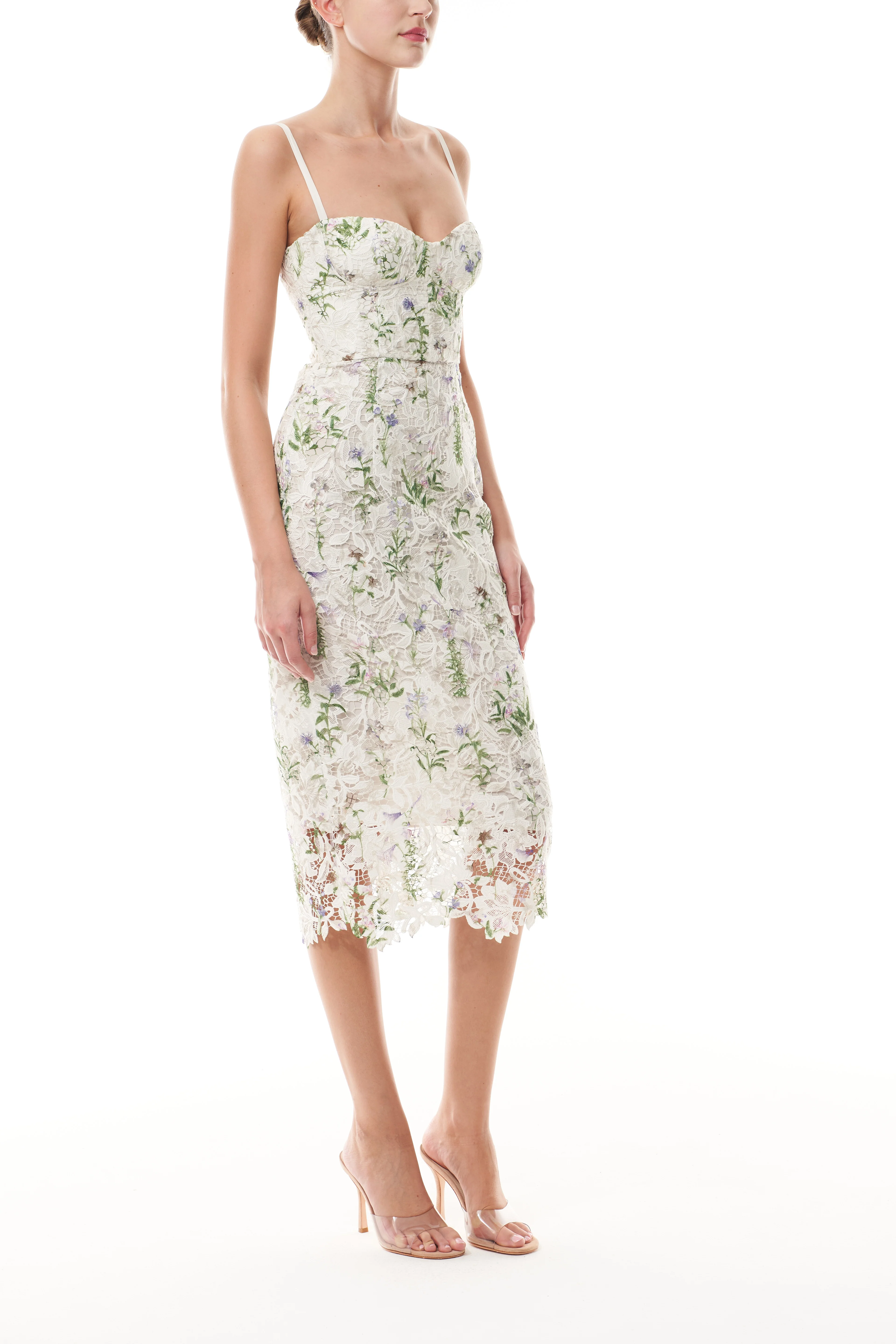 Lace Floral Corseted Dress - Image 4