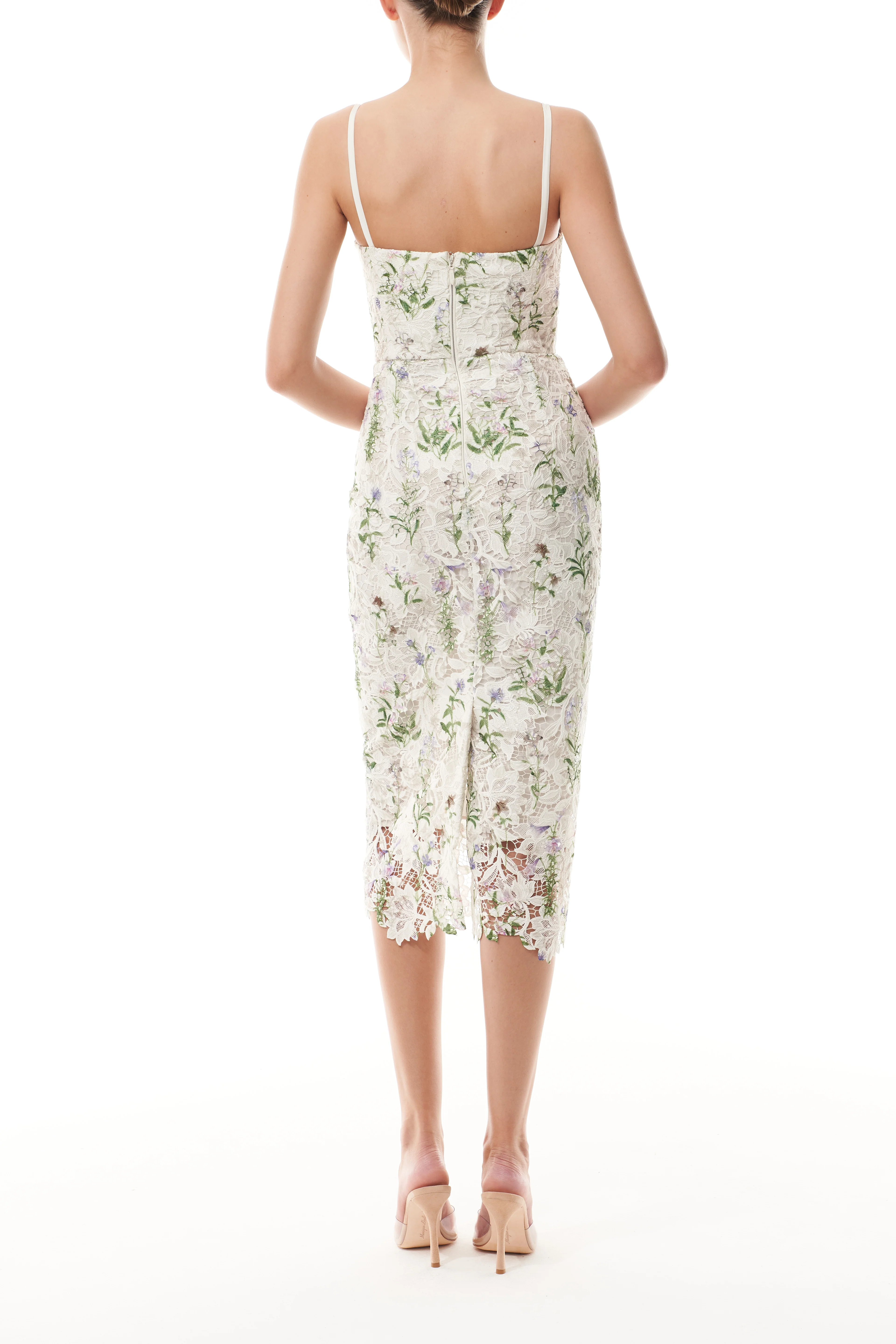 Lace Floral Corseted Dress - Image 5