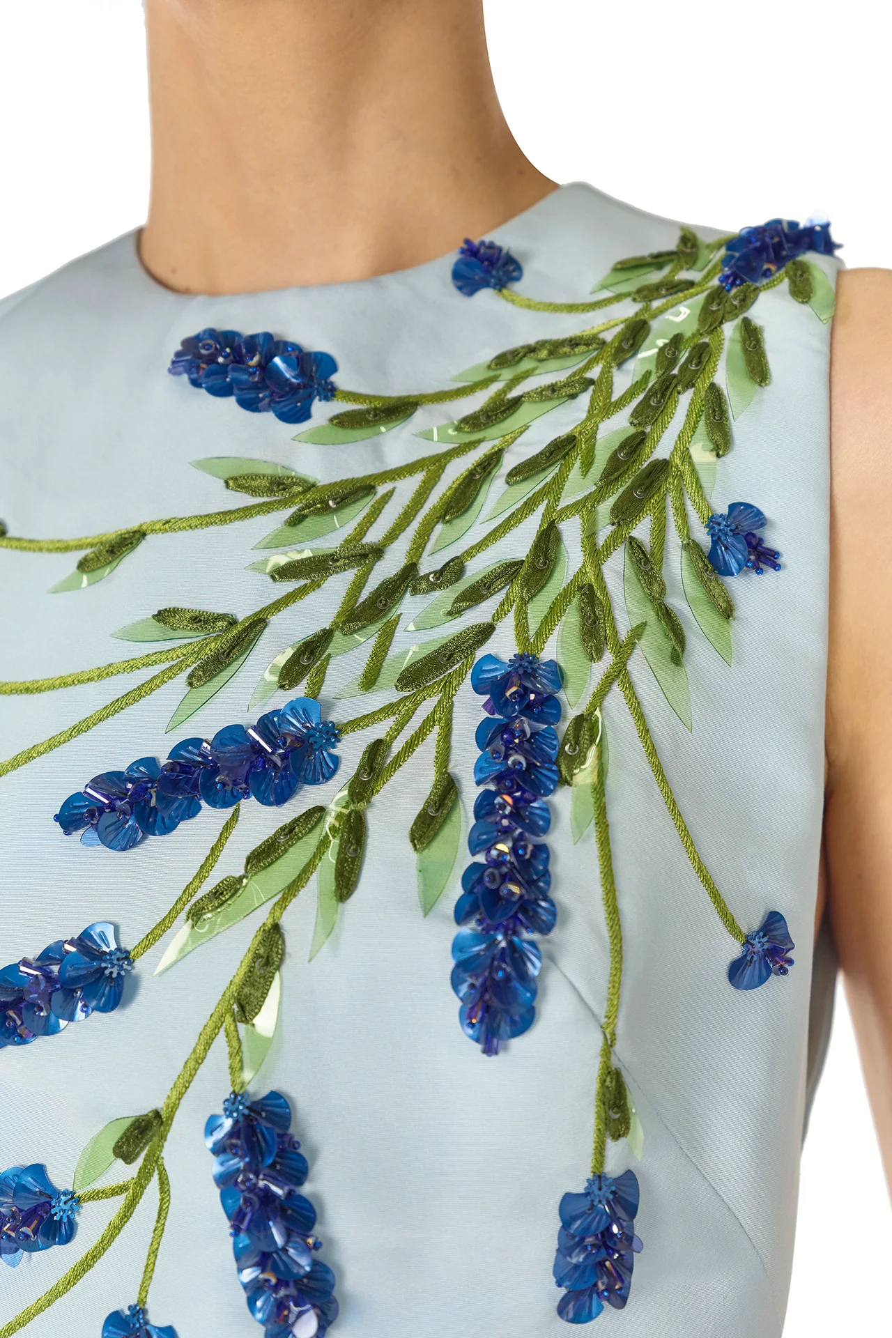 Lavender Embroidered Tea-Length Dress - Image 2
