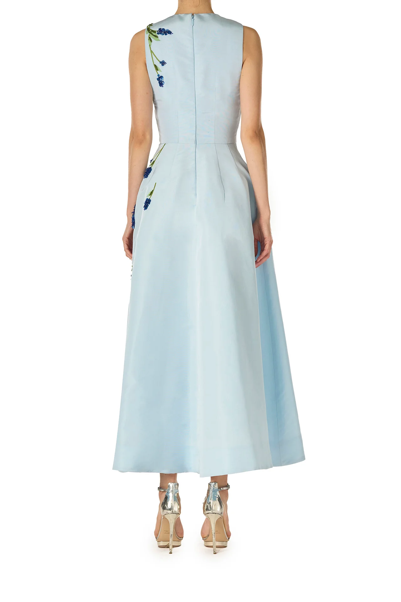 Lavender Embroidered Tea-Length Dress - Image 6