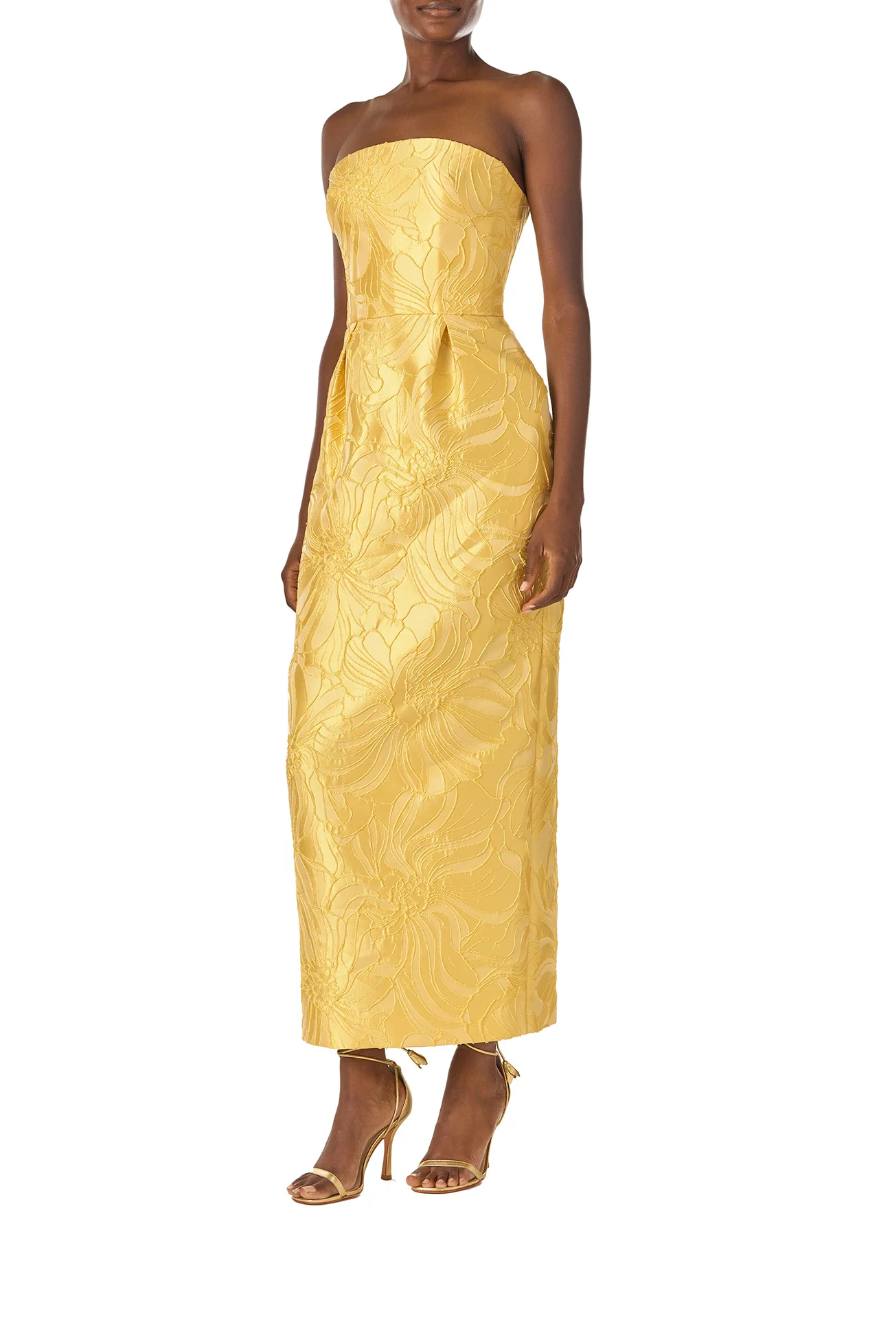 Lemon Floral Jacquard Dress - Image 3