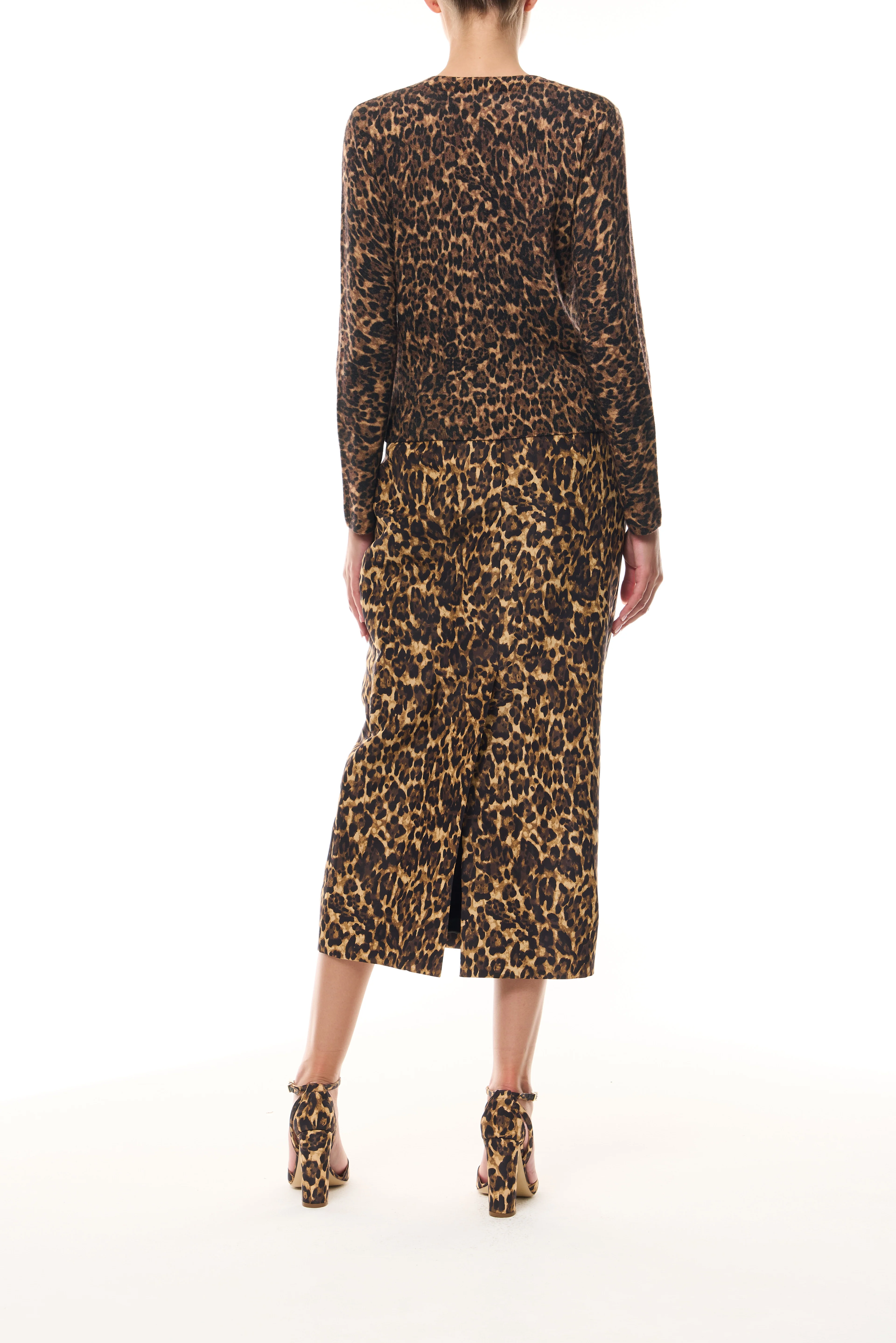 Leopard Print Cashmere Cardigan - Image 5