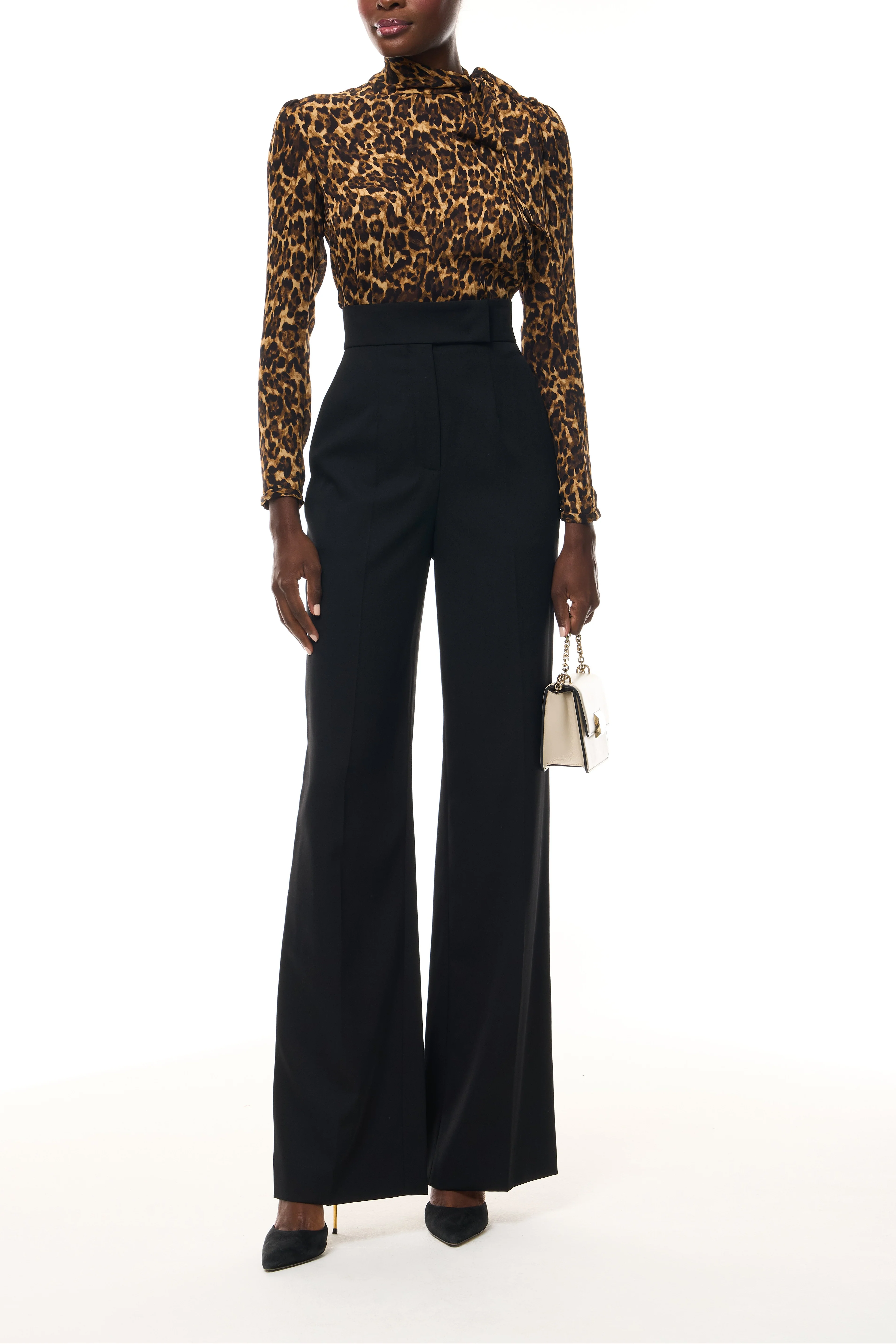 Leopard Scarf Neck Blouse - Image 3