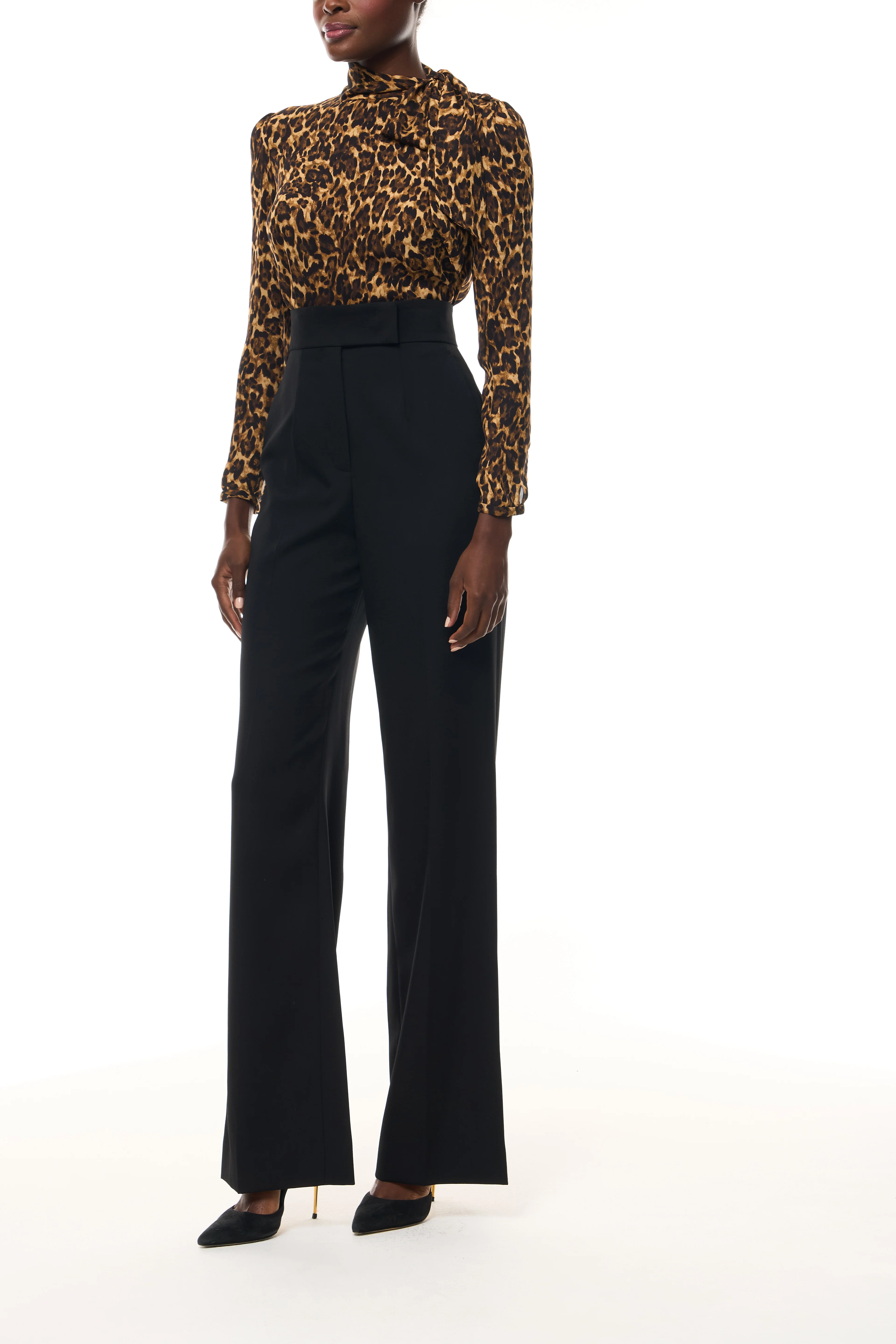 Leopard Scarf Neck Blouse - Image 4