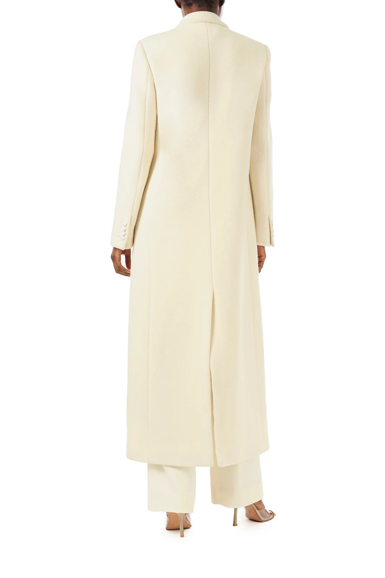 Long Creme Wool Coat - Image 6