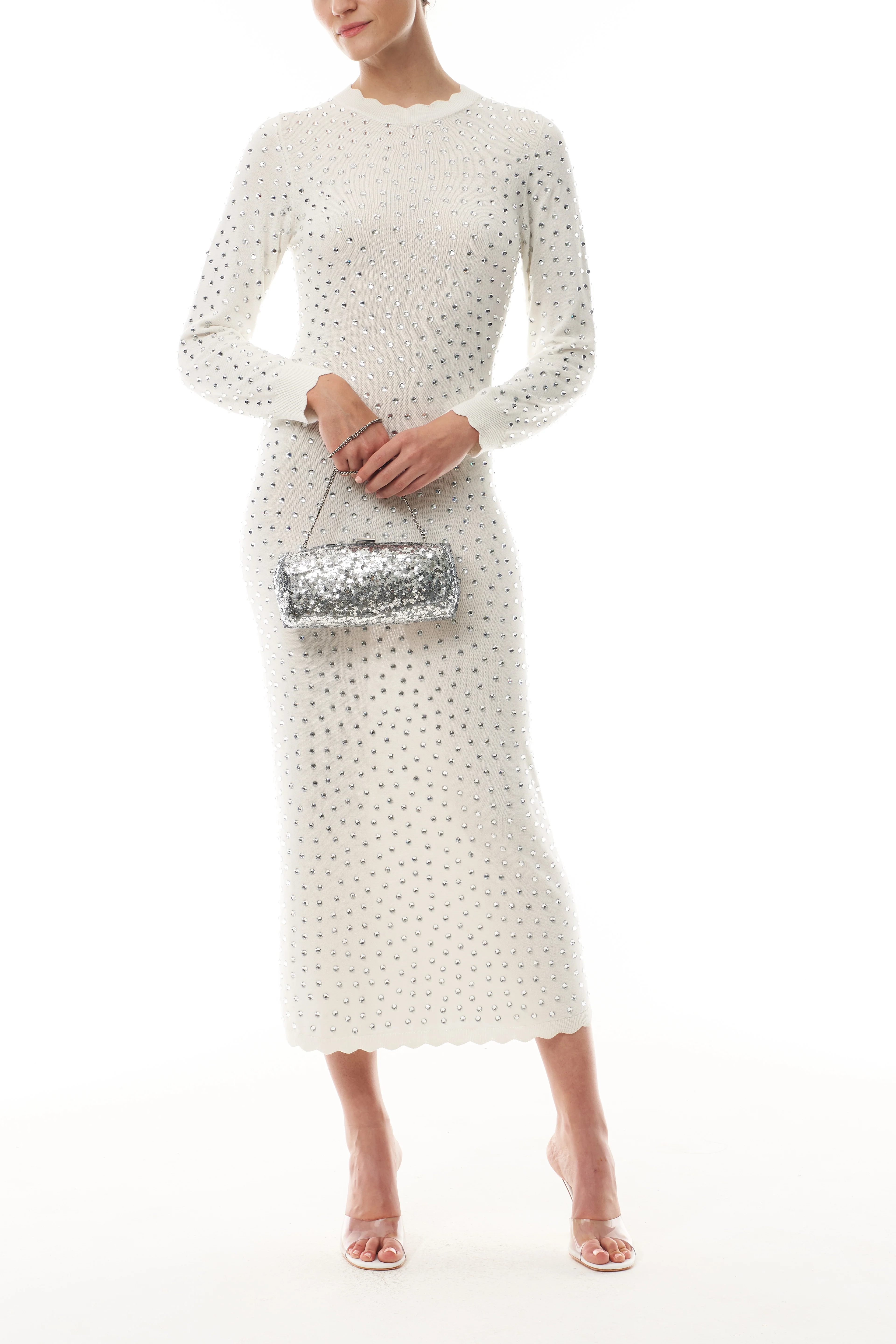 Long Sleeve Crystal Dress - Image 6