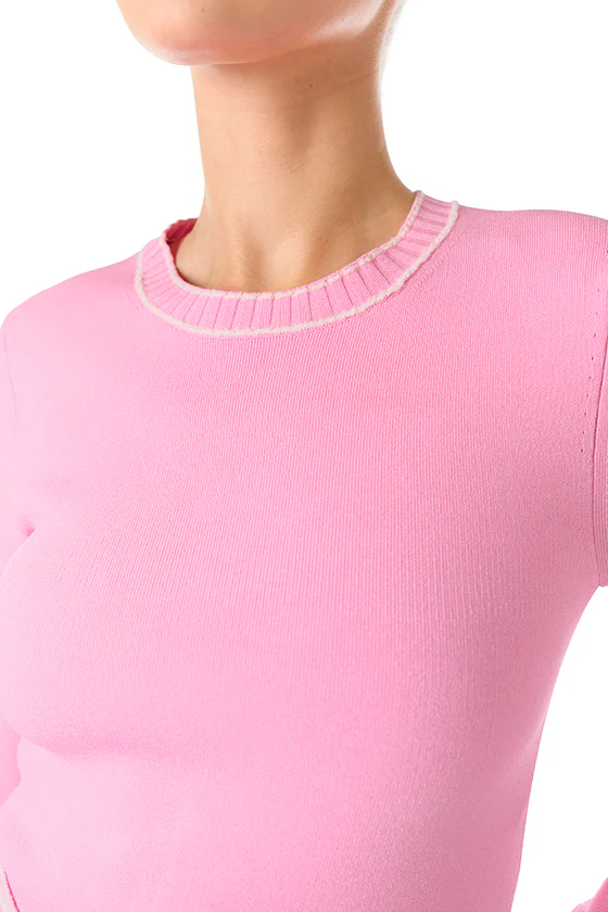 Long Sleeve Pink Knit Dress - Image 5